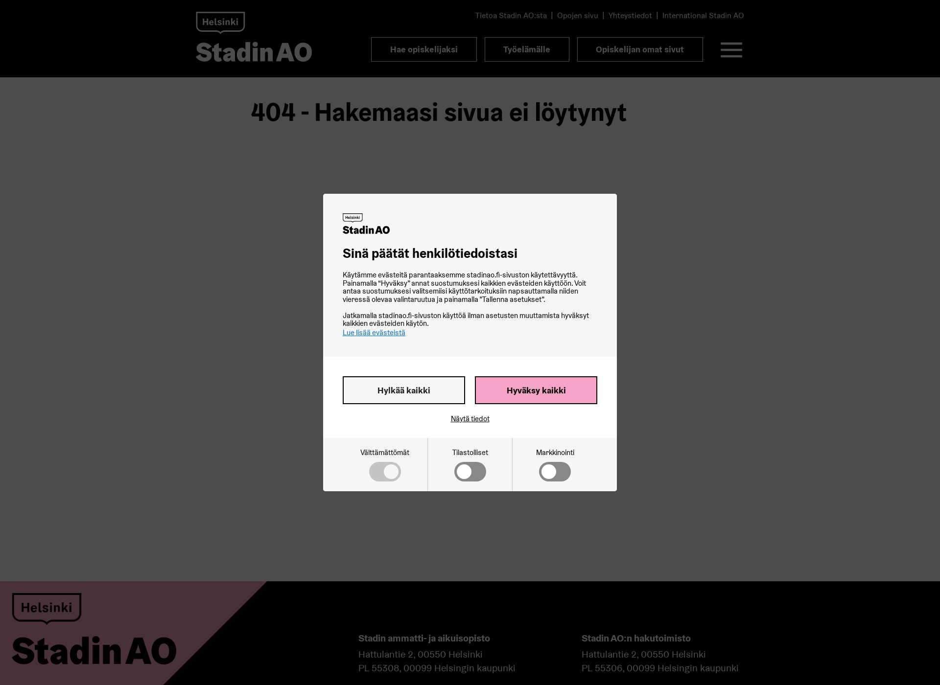 Skärmdump för digitalentshelsinki.fi