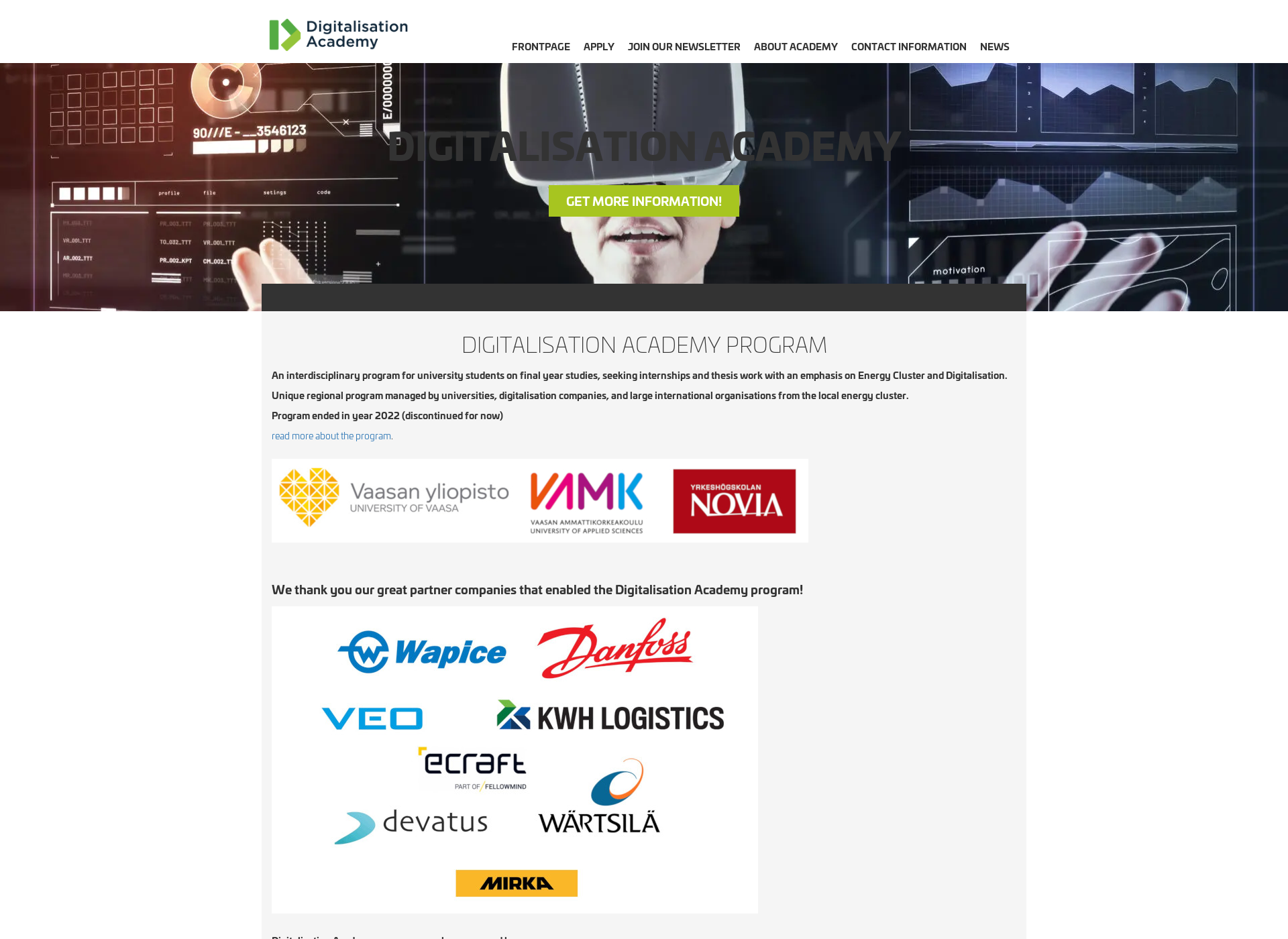 Screenshot for digitalisaatioakatemia.fi