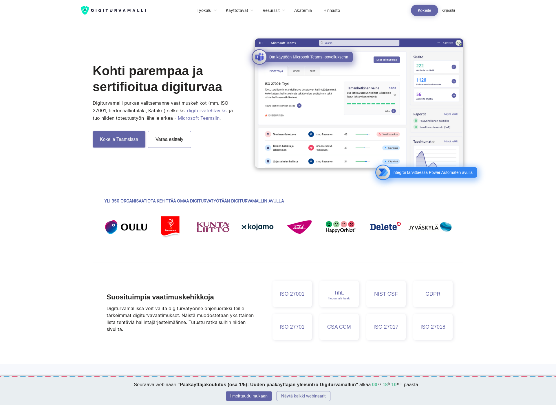 Screenshot for digiturvamalli.fi