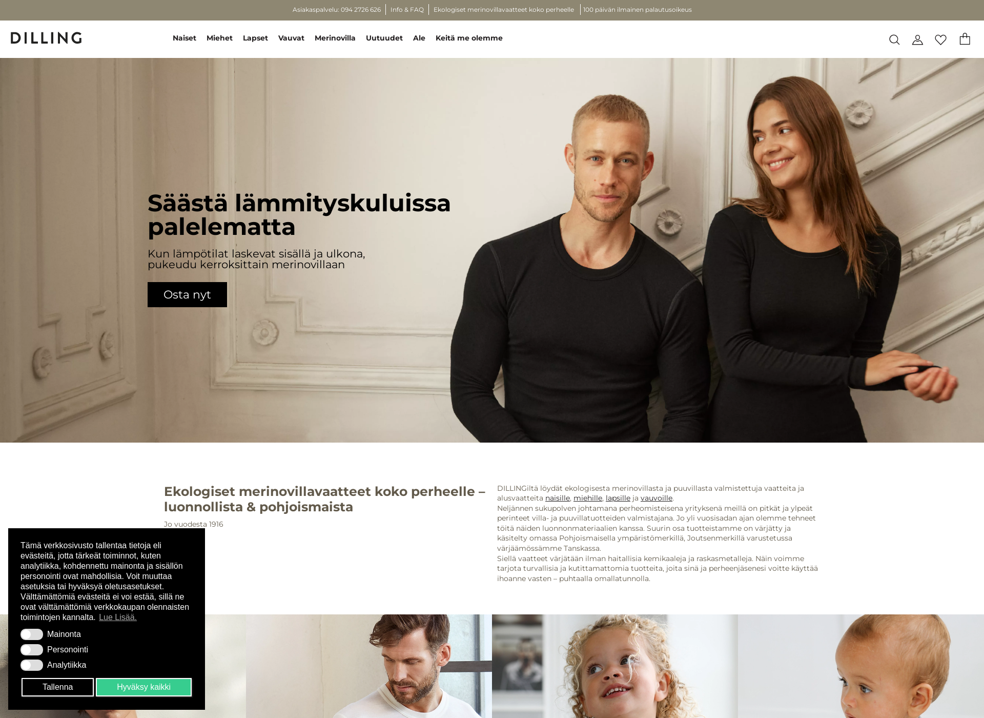 Skärmdump för dilling.fi