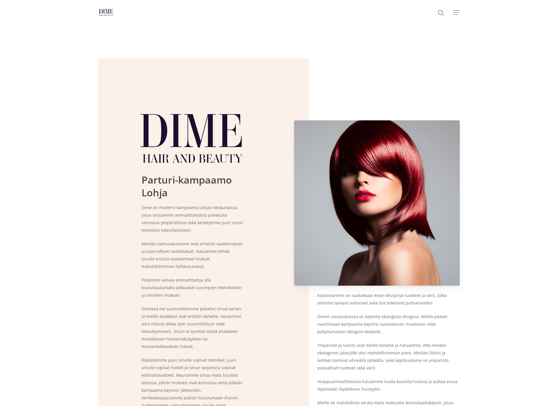 Screenshot for dime-hair.fi