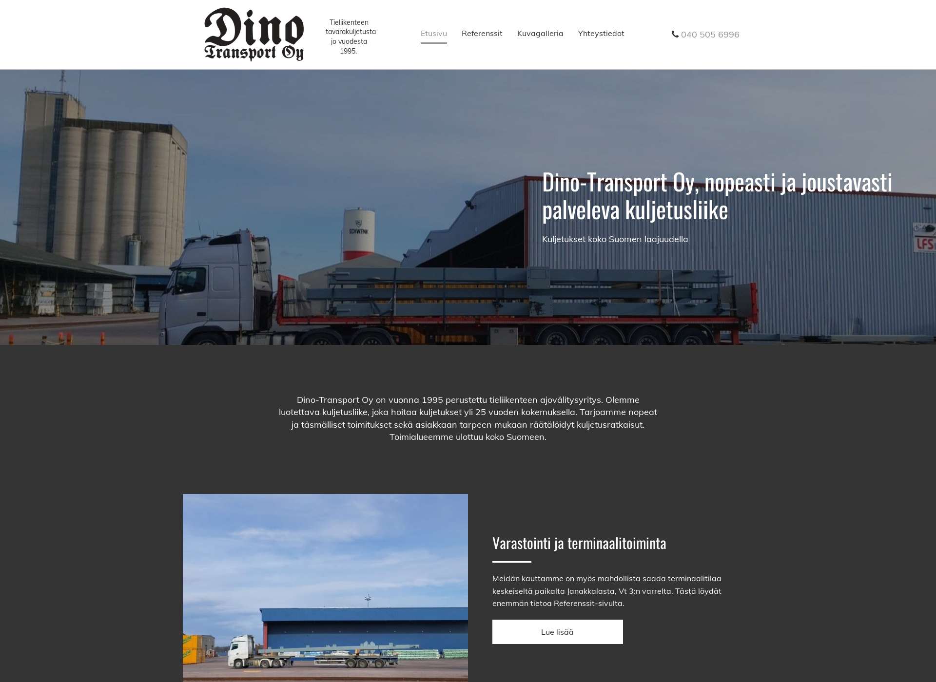 Screenshot for dinotransport.fi
