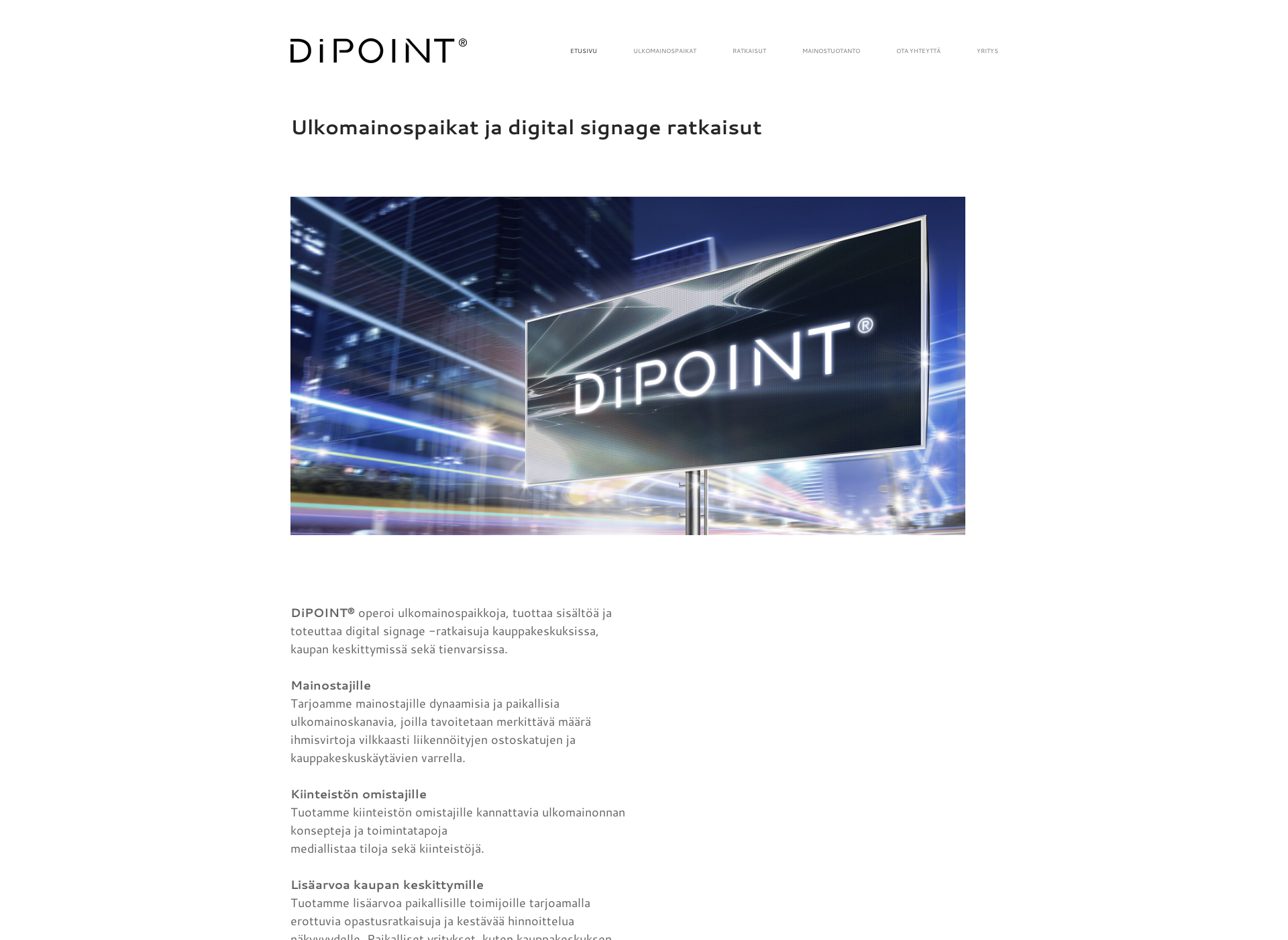 Skärmdump för dipoint.fi