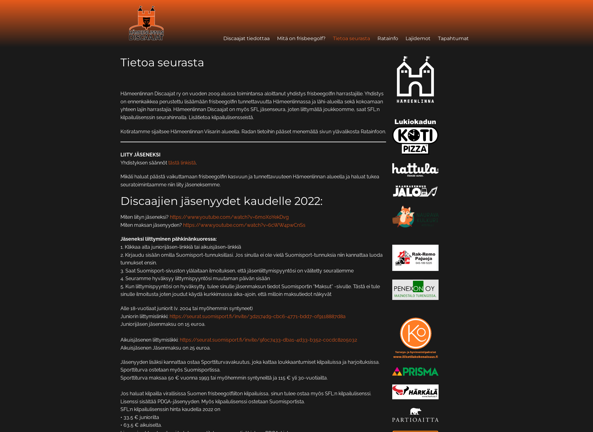Screenshot for discaajat.fi