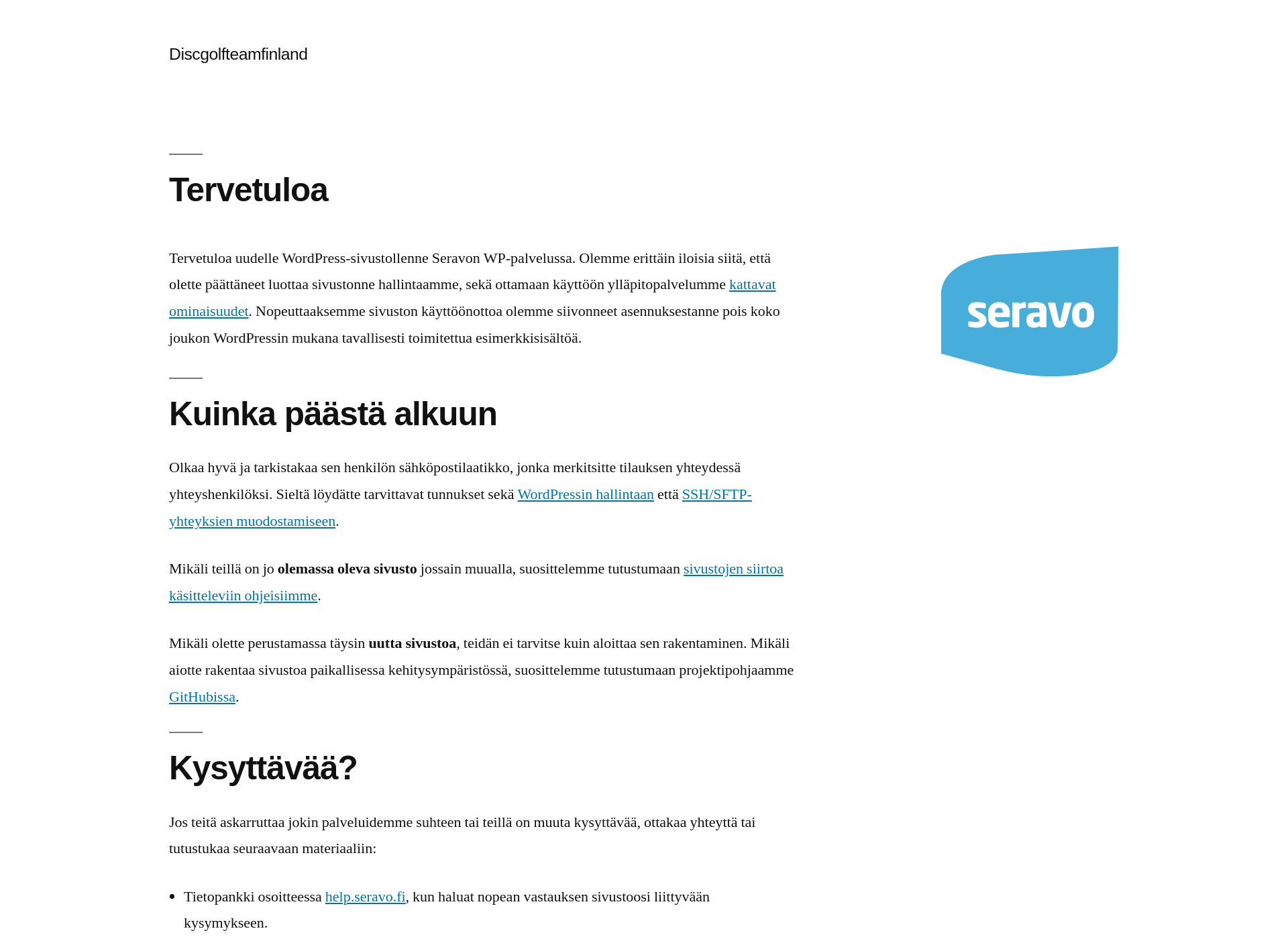 Screenshot for discgolfteamfinland.fi