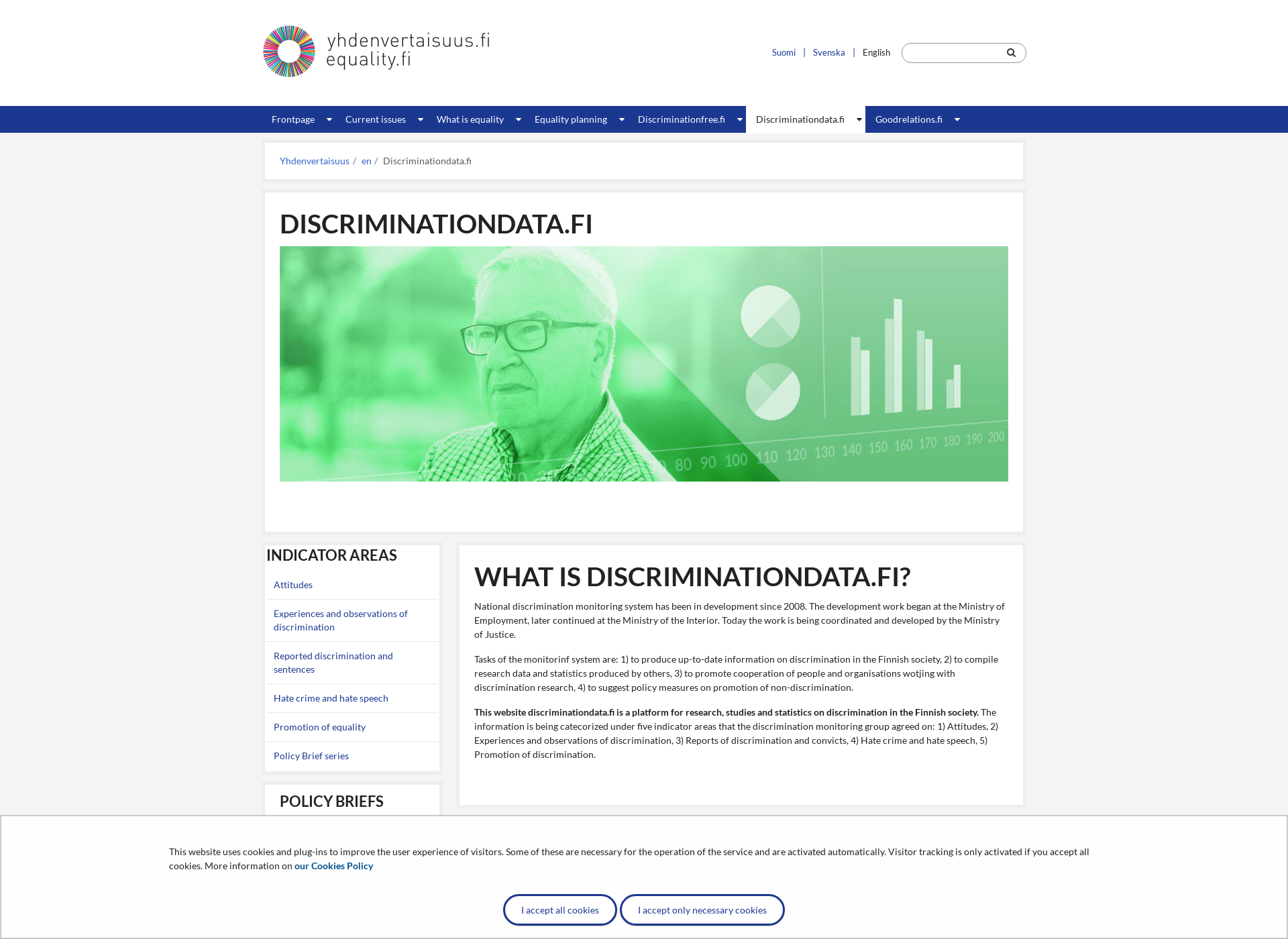Skärmdump för discriminationdata.fi