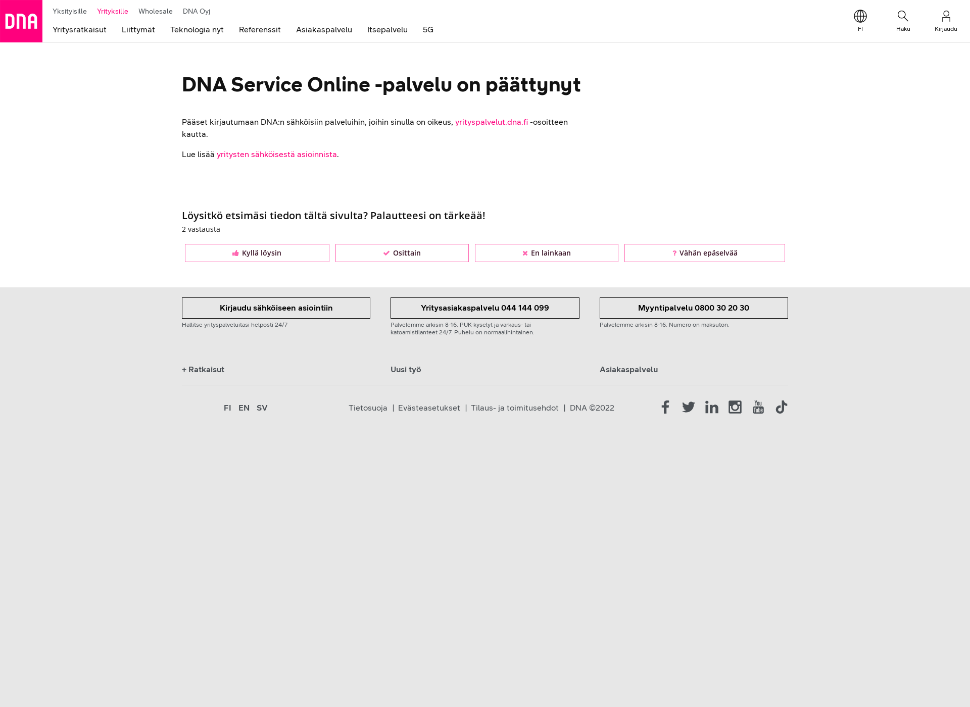 Screenshot for dnaserviceonline.fi