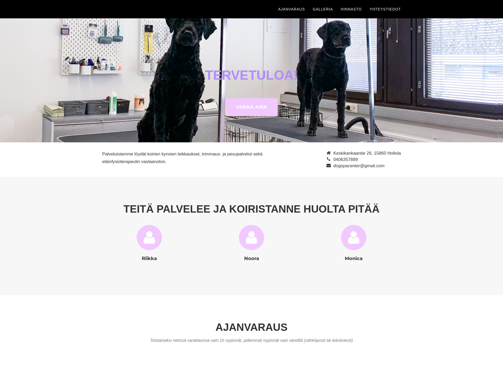 Skärmdump för dogspacenter.fi