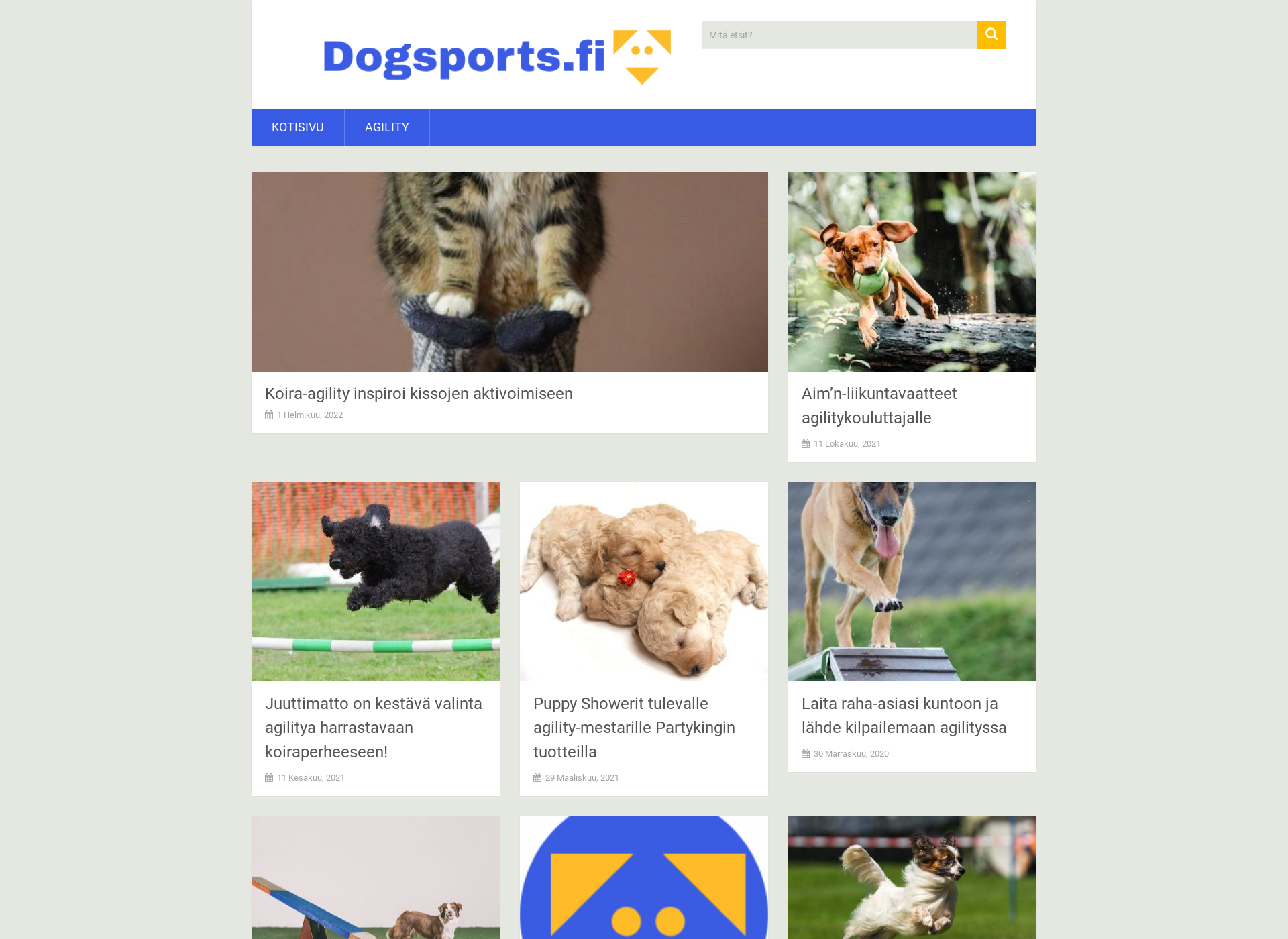 Skärmdump för dogsports.fi