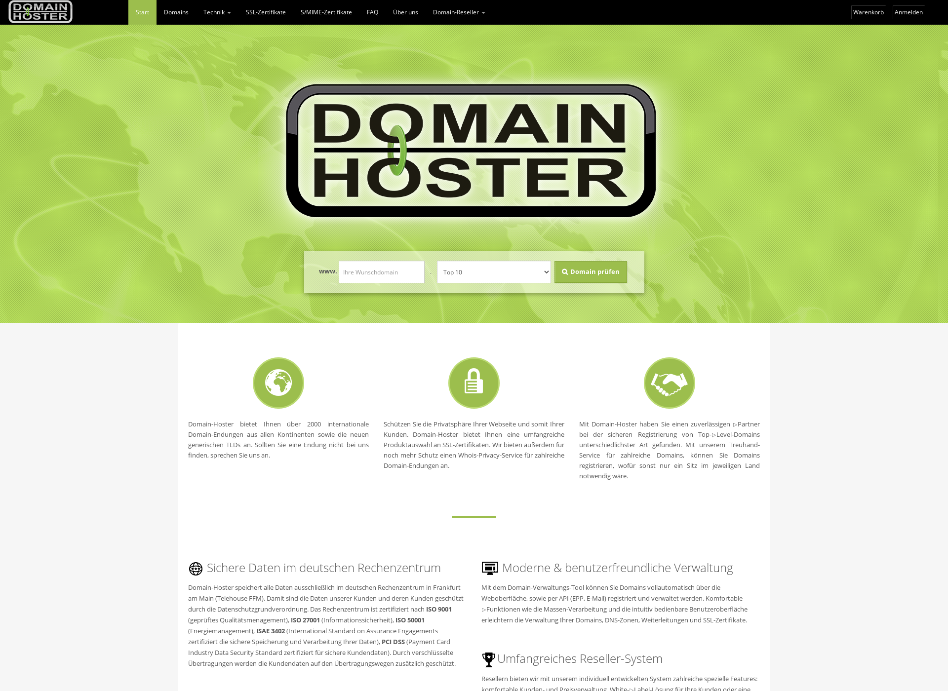 Skärmdump för domain-hoster.fi