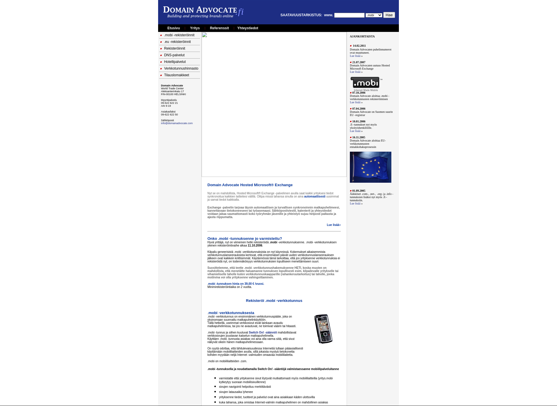 Screenshot for domainadvocate.fi