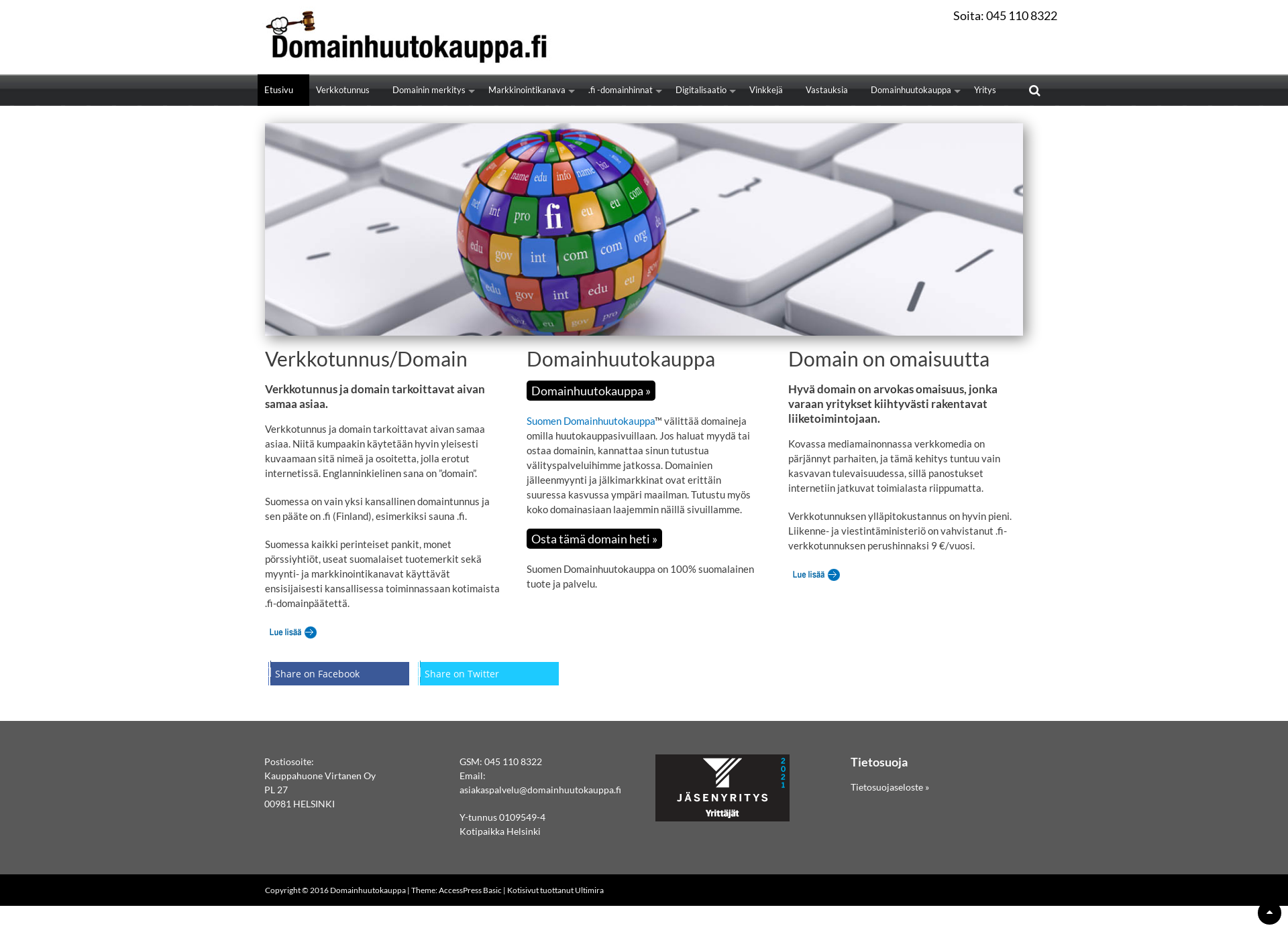 Screenshot for domainkauppias.fi