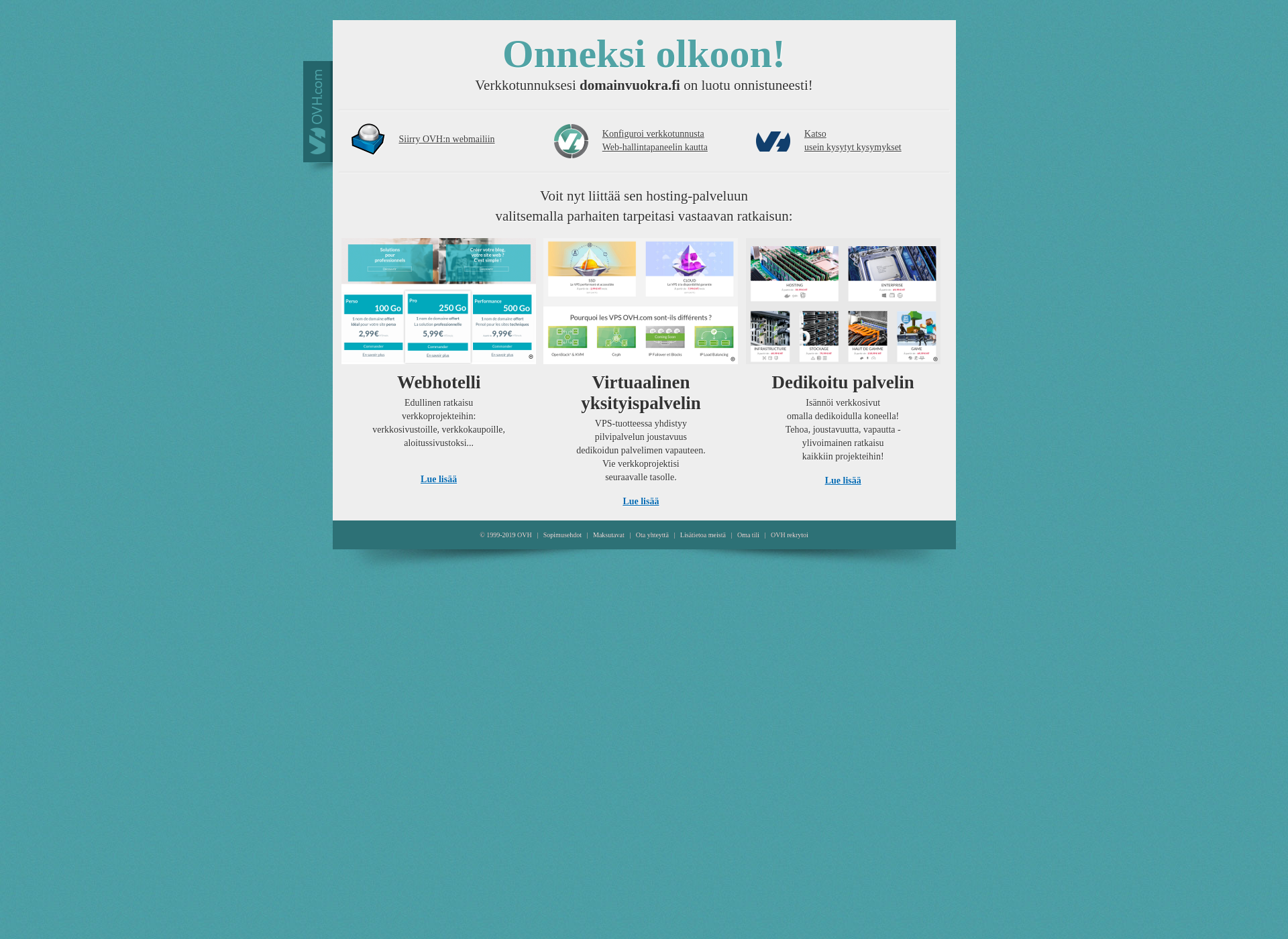 Skärmdump för domainvuokra.fi
