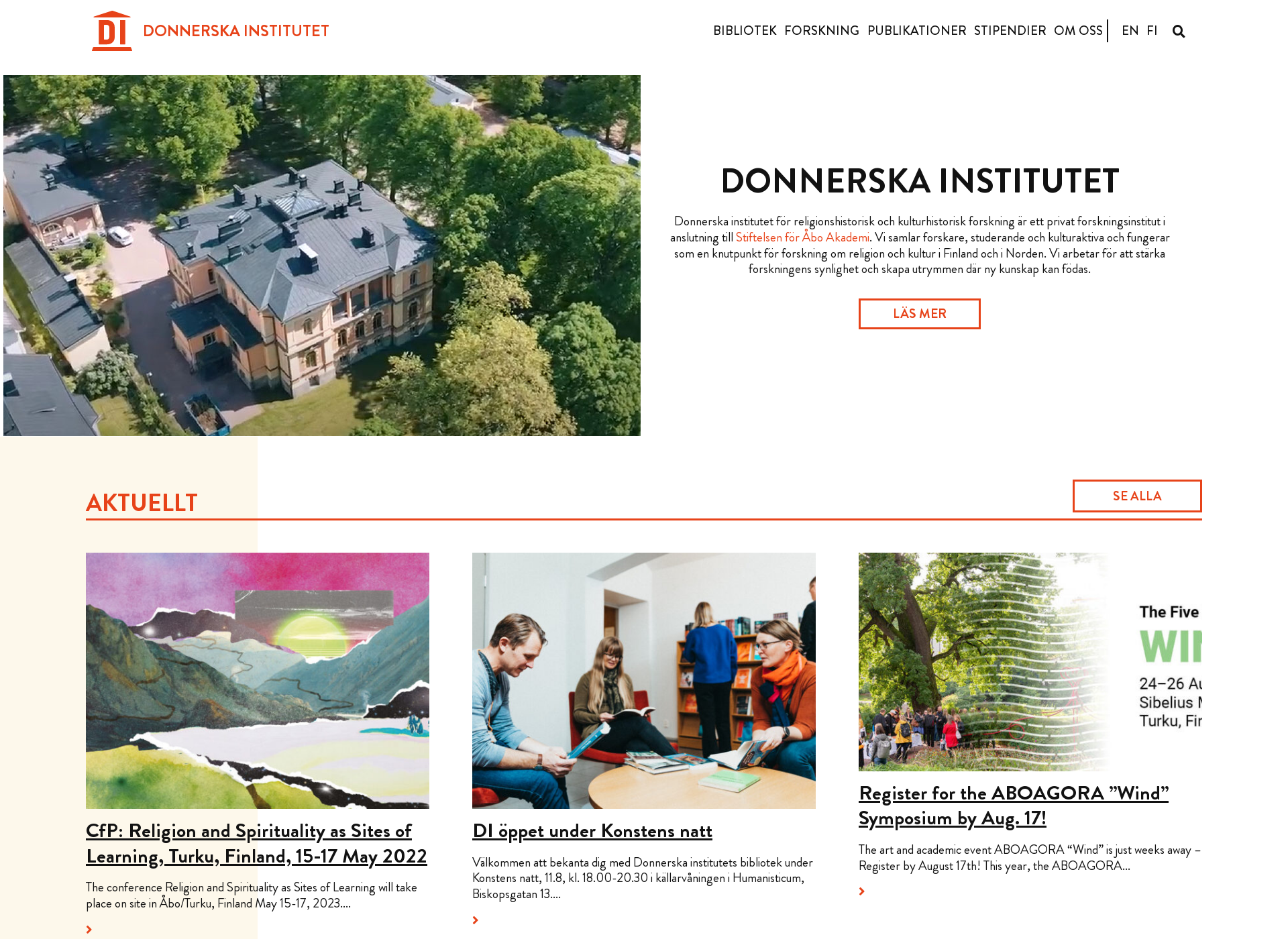 Screenshot for donnerinstitute.fi