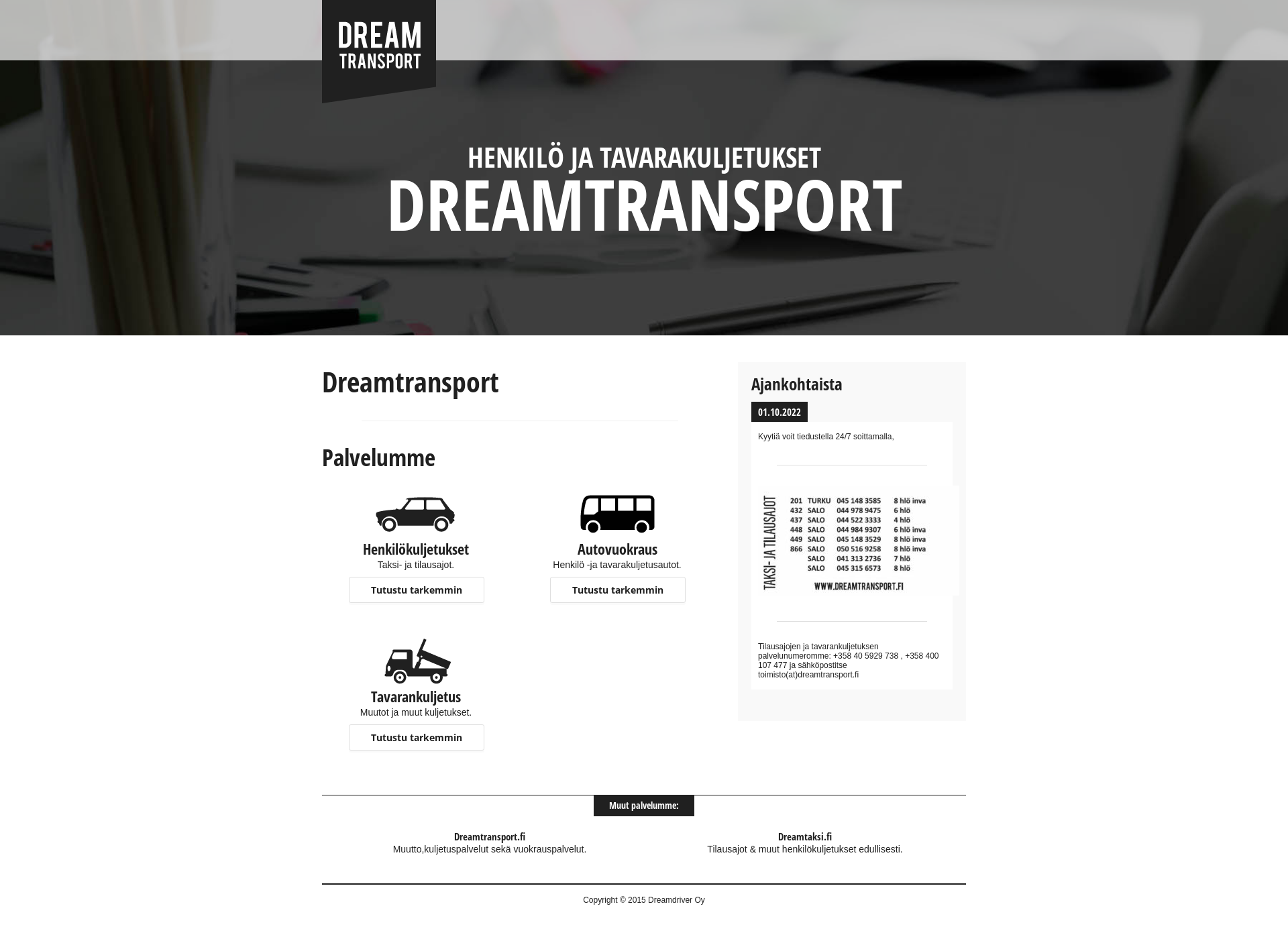 Näyttökuva dreamtransport.fi
