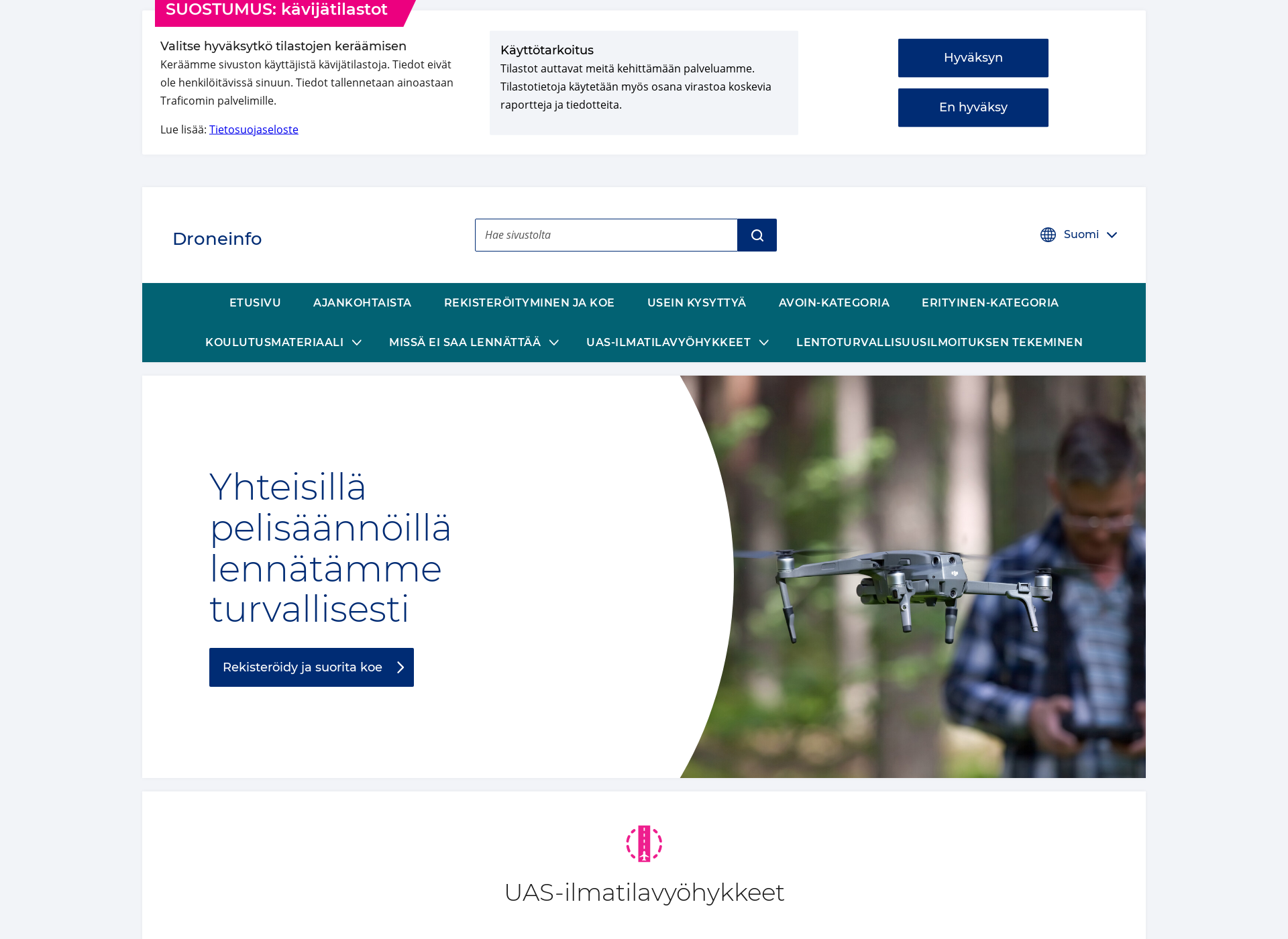 Screenshot for droneinfo.fi