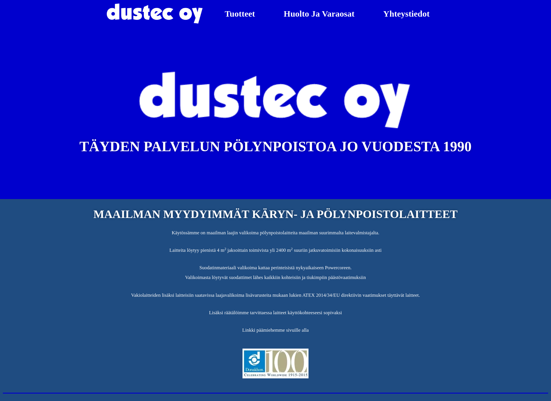 Skärmdump för dustec.fi