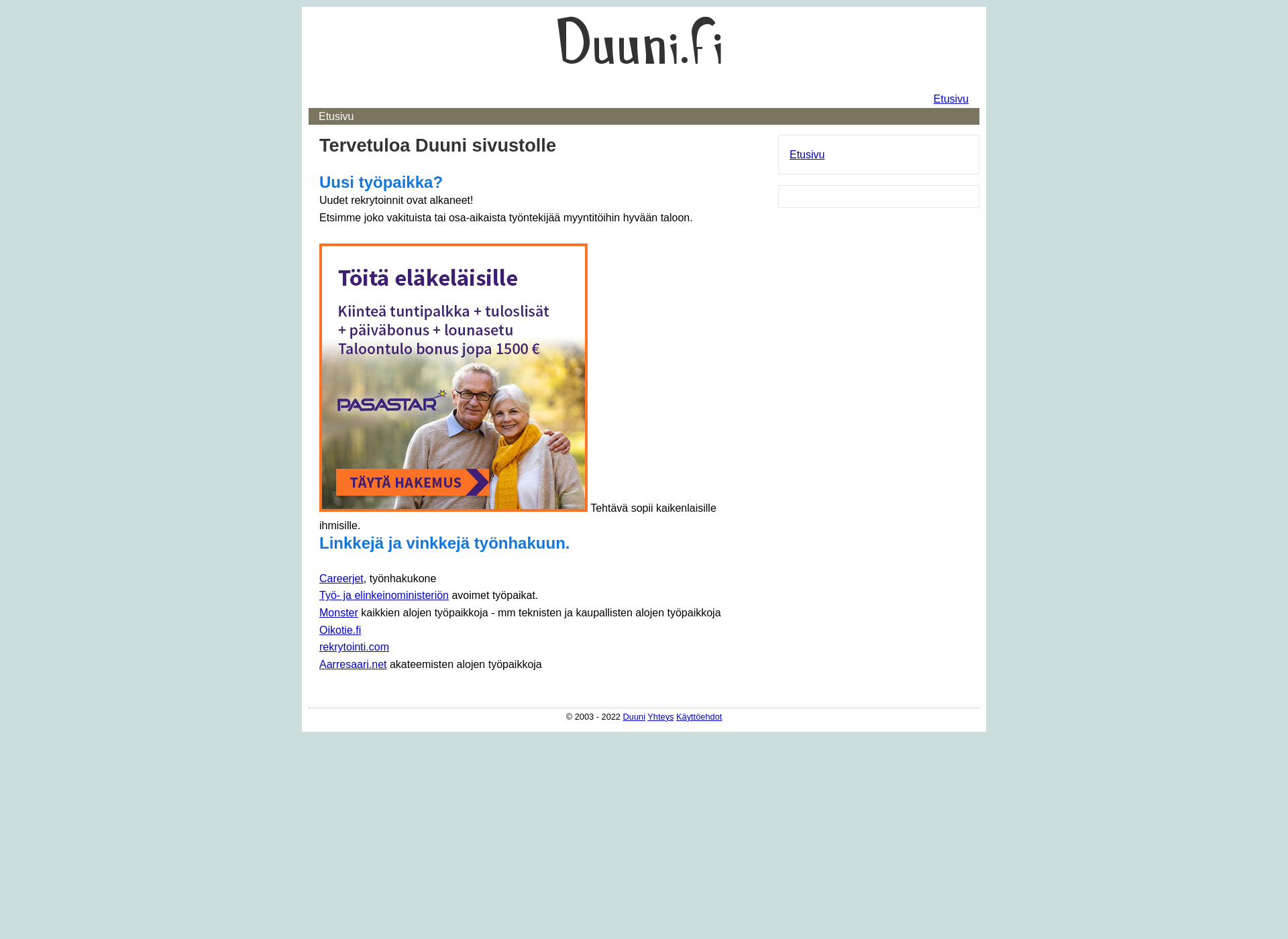 Screenshot for duuni.fi