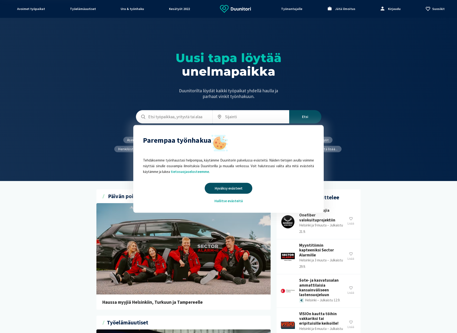 Screenshot for duunibotti.fi