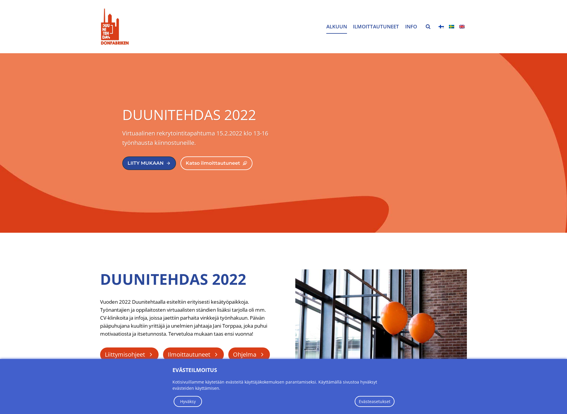 Screenshot for duunitehdas.fi
