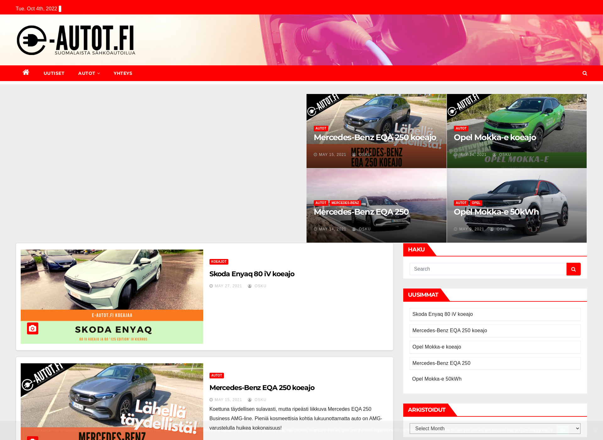Screenshot for e-autot.fi