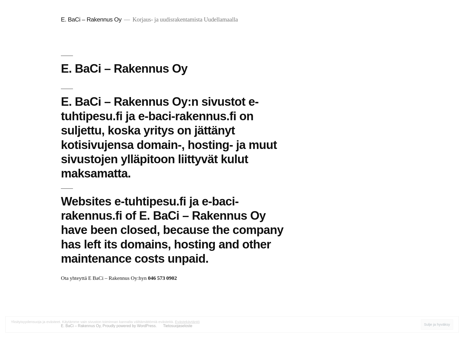 Screenshot for e-baci-rakennus.fi