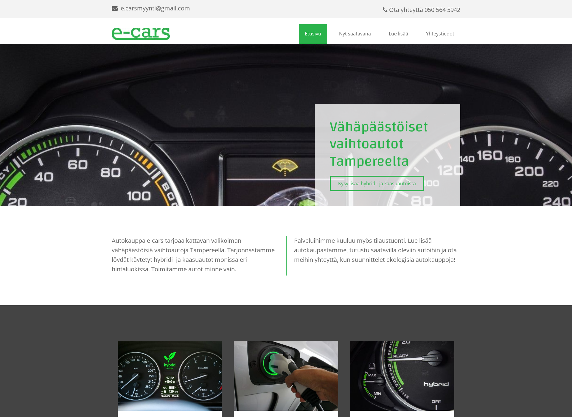 Skärmdump för e-cars.fi