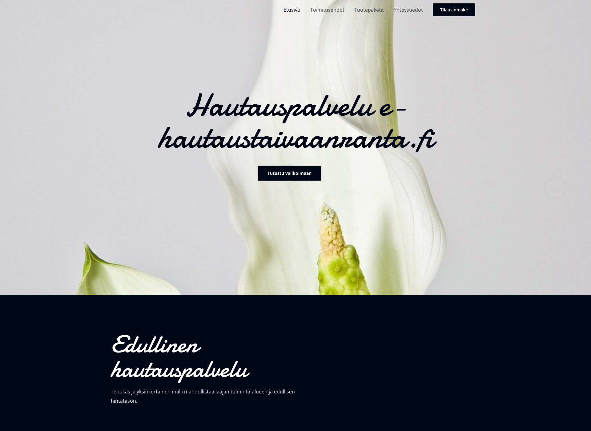 Screenshot for e-hautaustaivaanranta.fi
