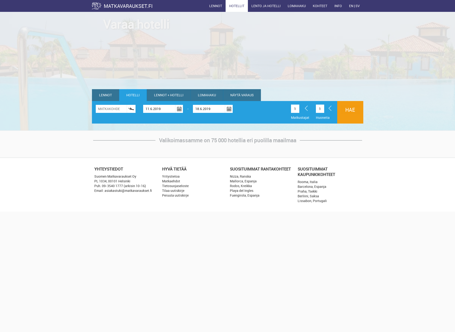 Screenshot for e-hotellit.fi