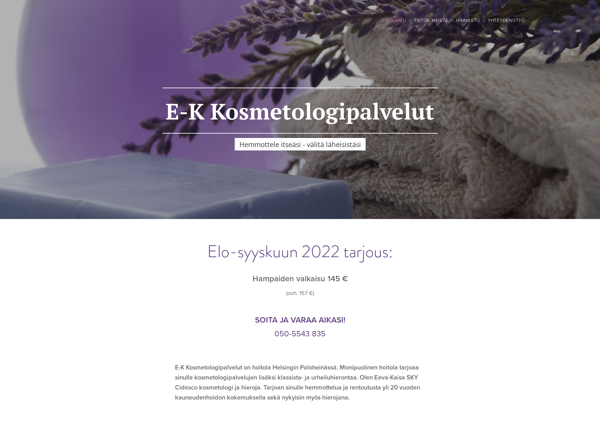 Screenshot for e-k-kosmetologipalvelut.fi