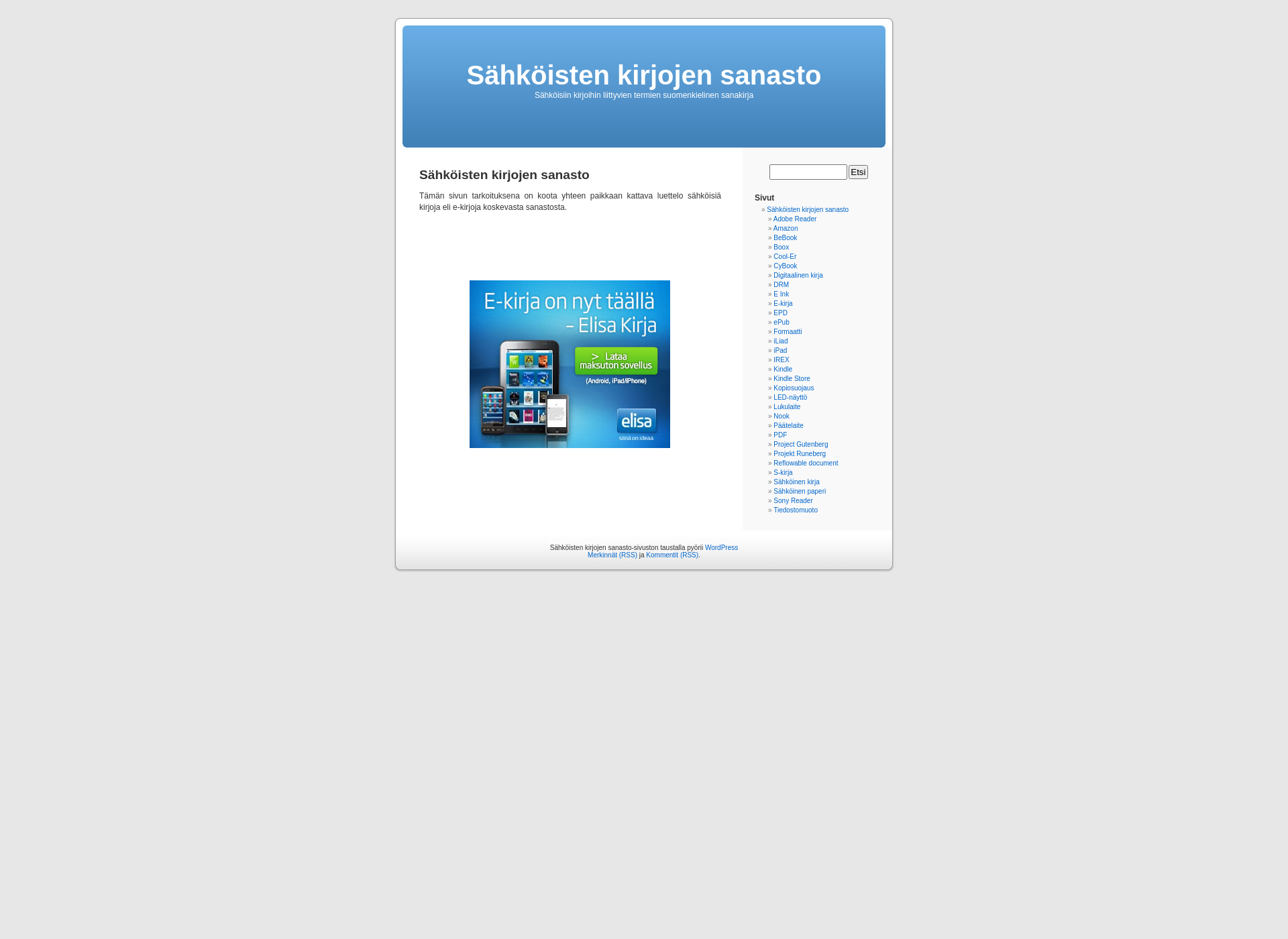 Screenshot for e-kirjasanasto.fi