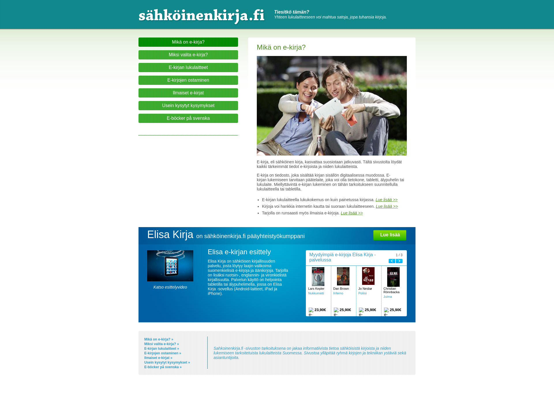 Screenshot for e-kirjoja.fi