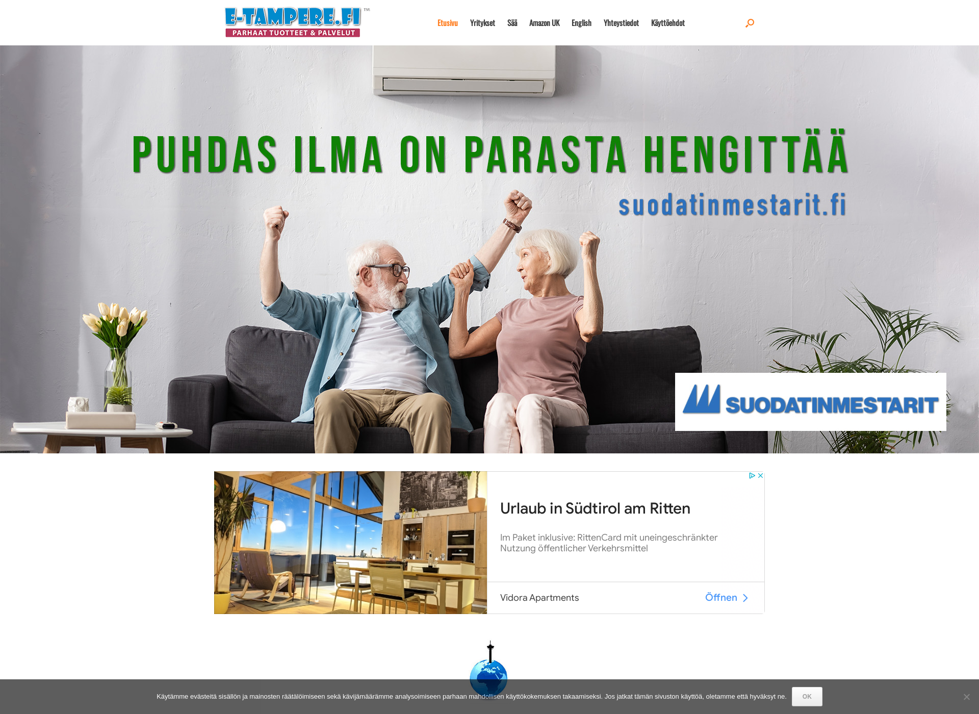 Skärmdump för e-tampere.fi