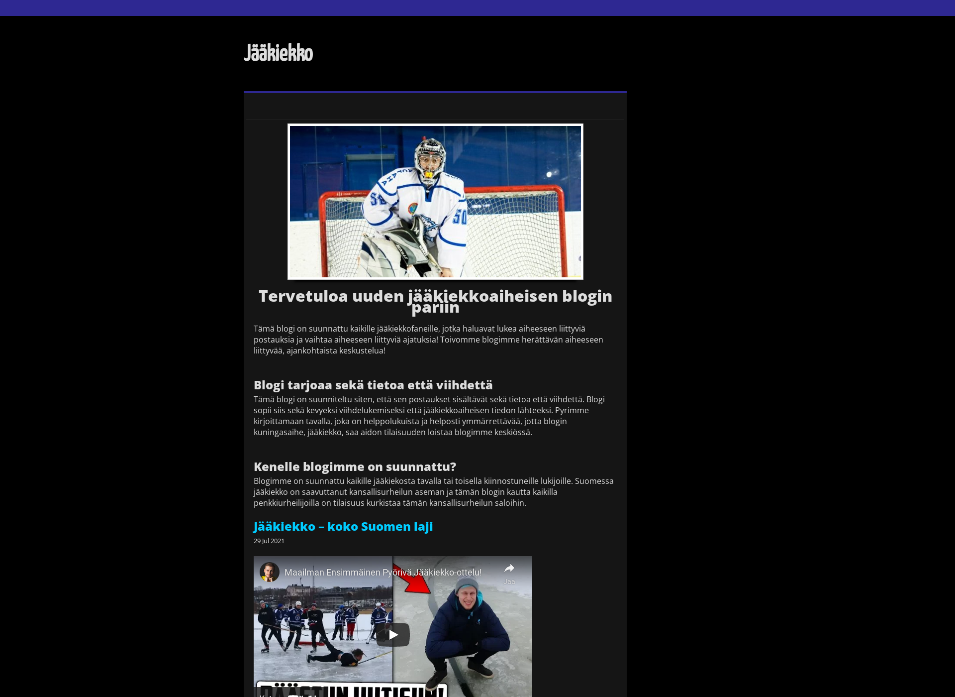 Skärmdump för eastonhockey.fi