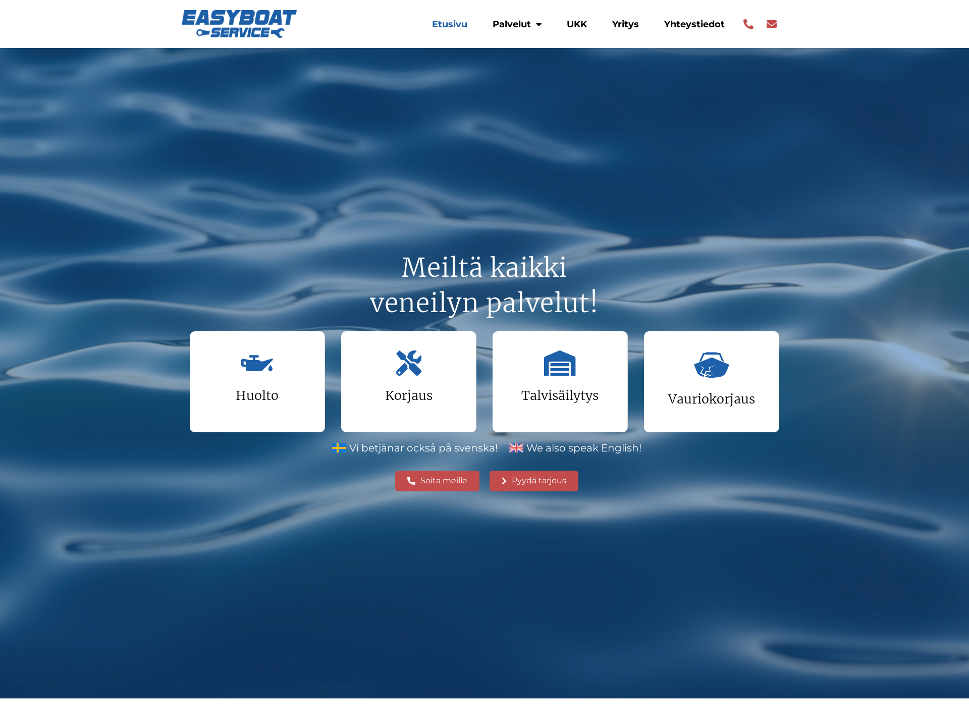 Skärmdump för easyboatservice.fi