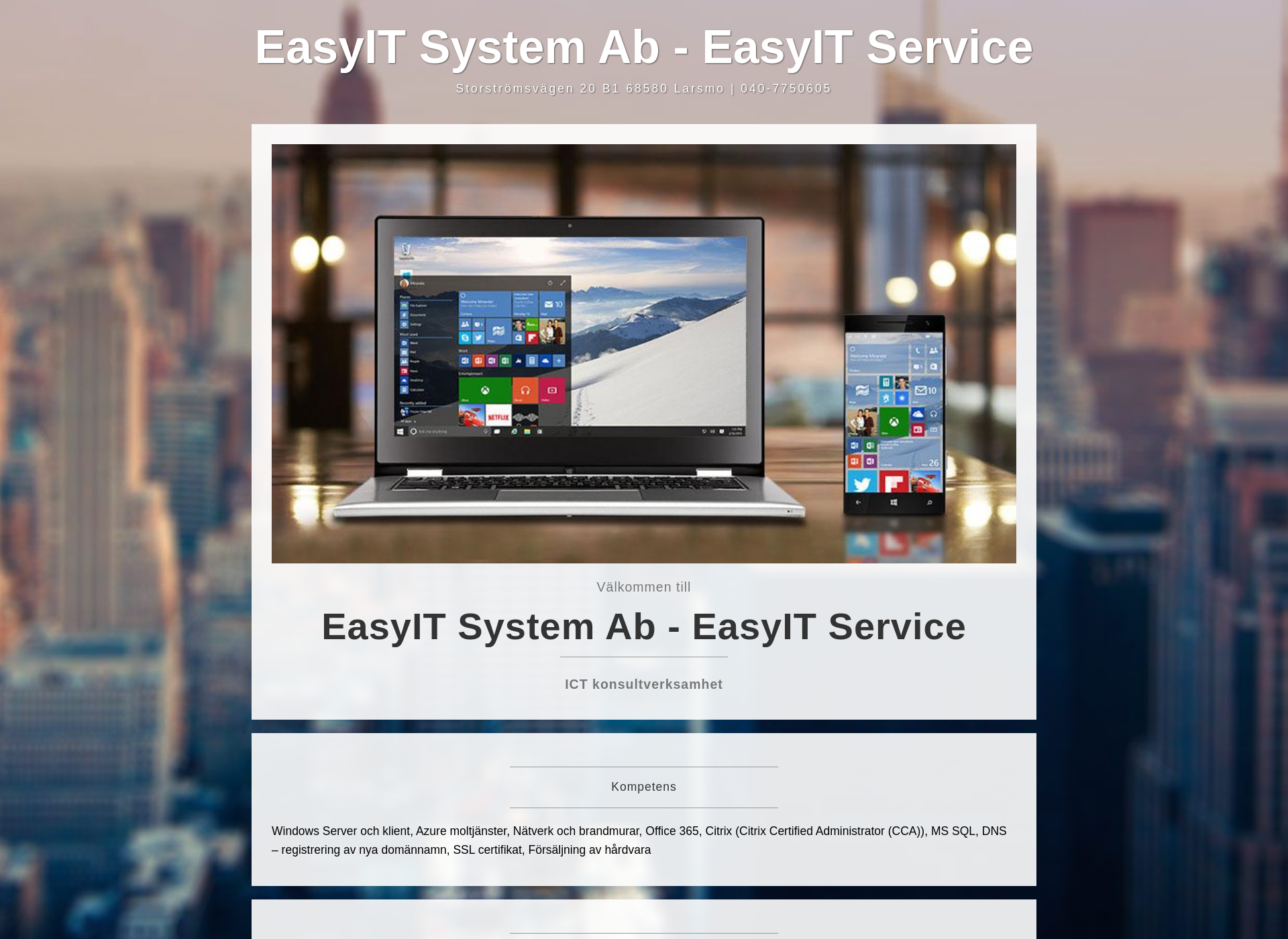 Screenshot for easyitservice.fi