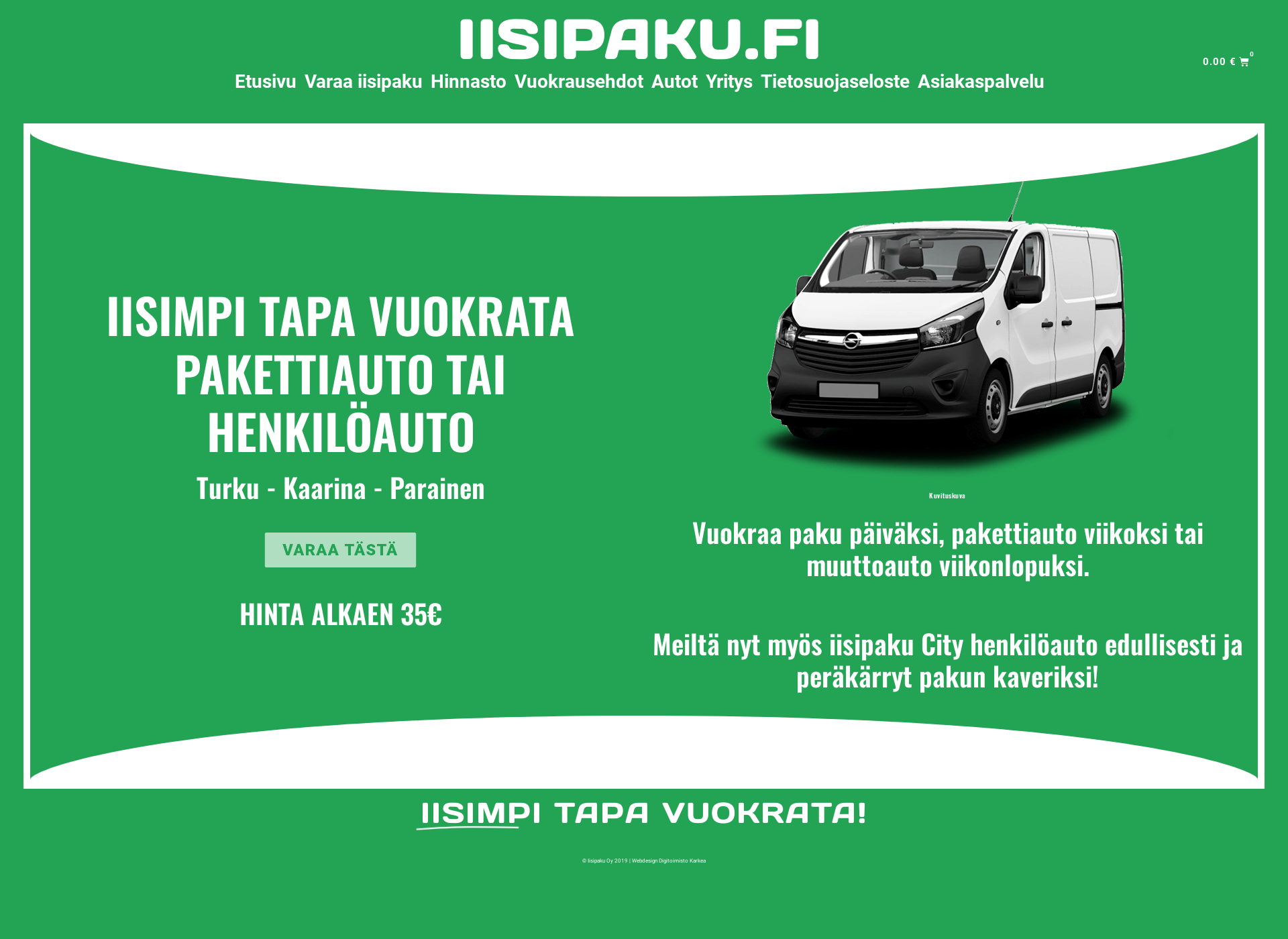 Skärmdump för easypaku.fi