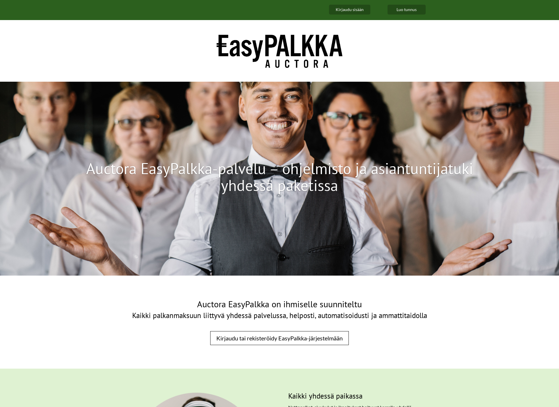 Skärmdump för easypalkka.fi