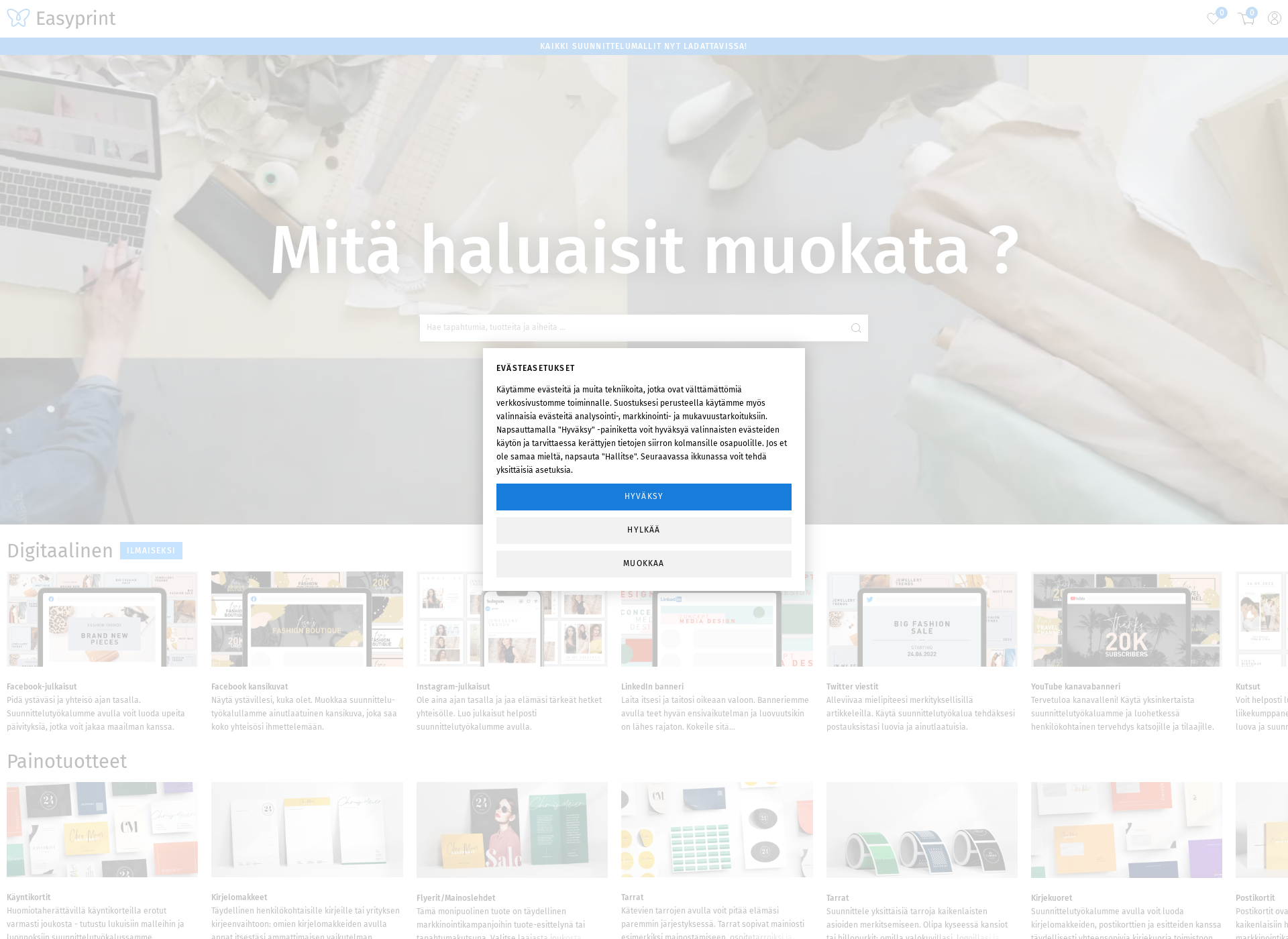 Skärmdump för easyprinter.fi