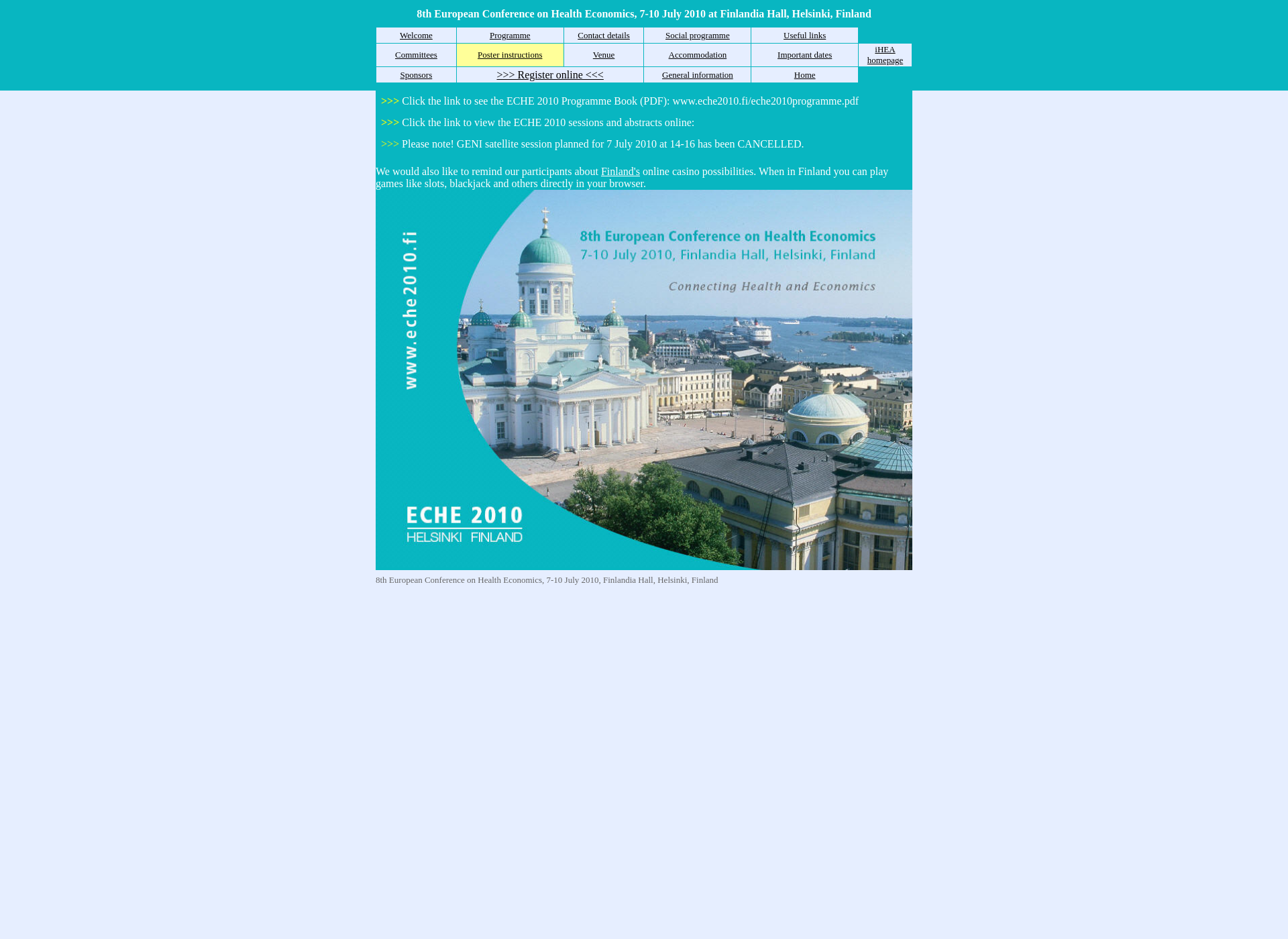 Screenshot for eche2010.fi