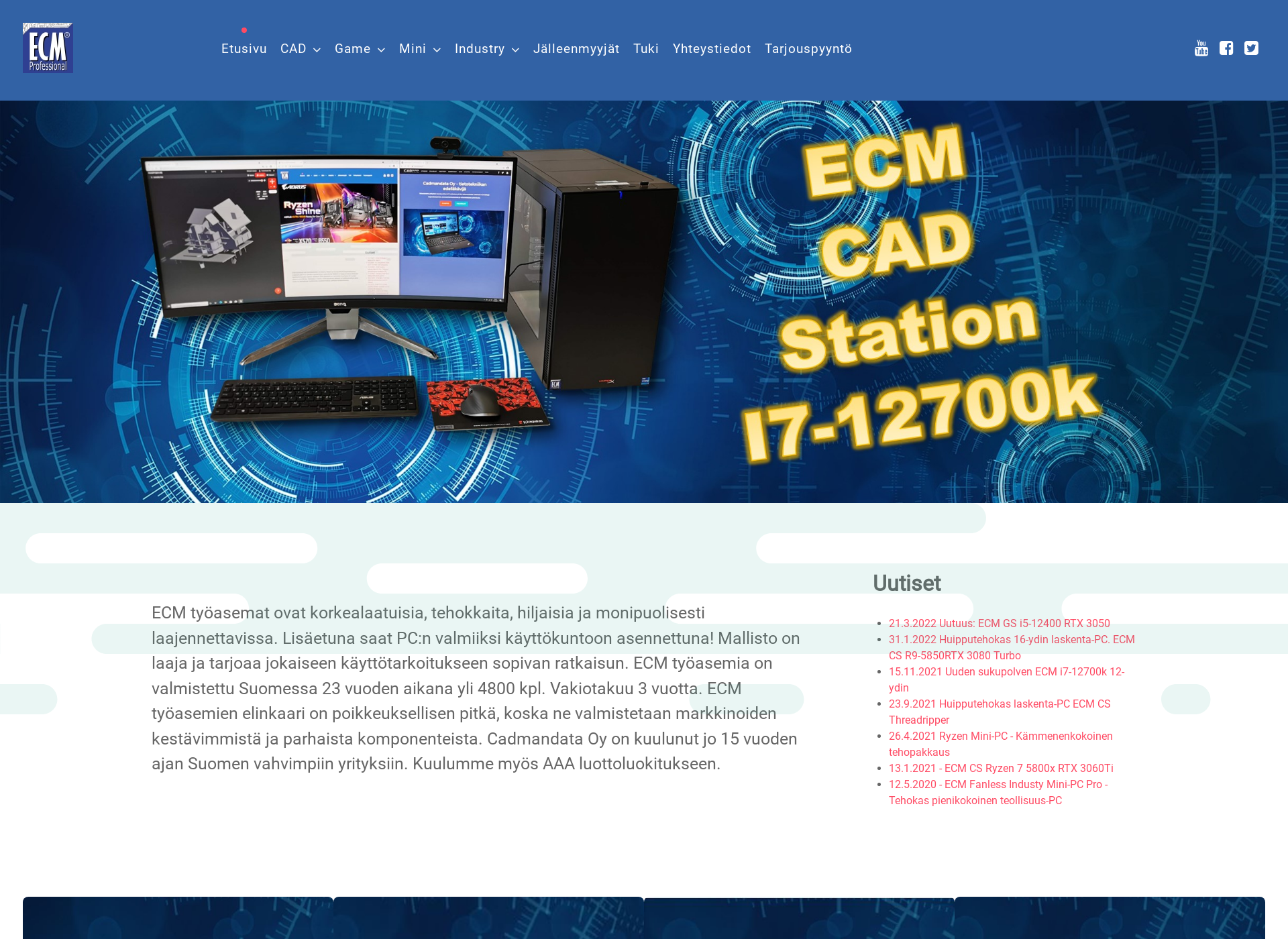 Skärmdump för ecmcomputers.fi