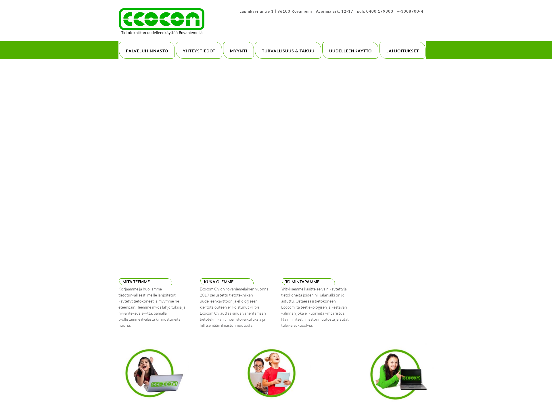 Skärmdump för ecocom.fi