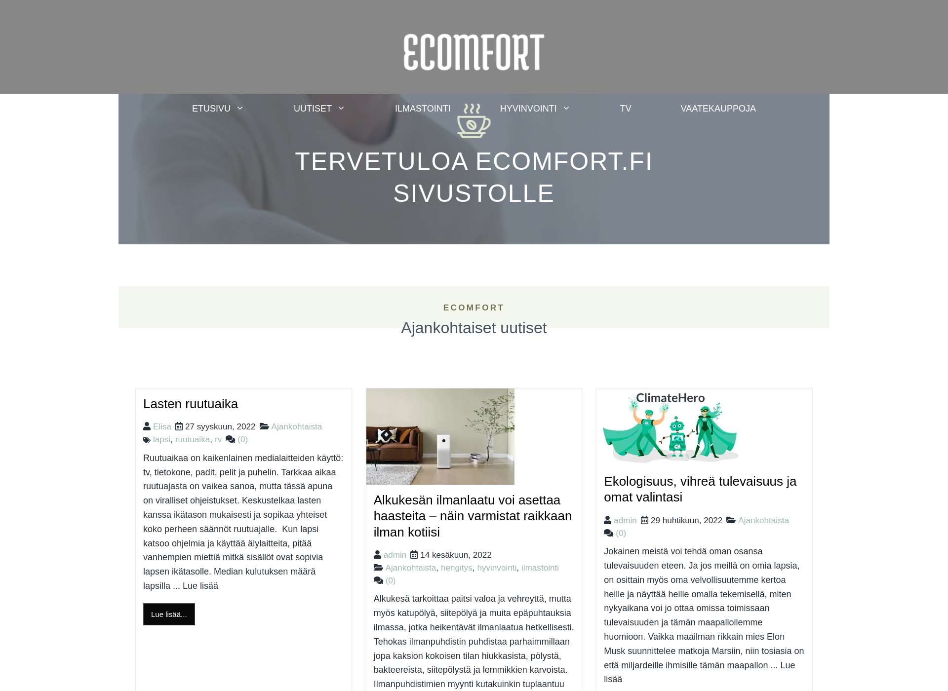 Screenshot for ecomfort.fi