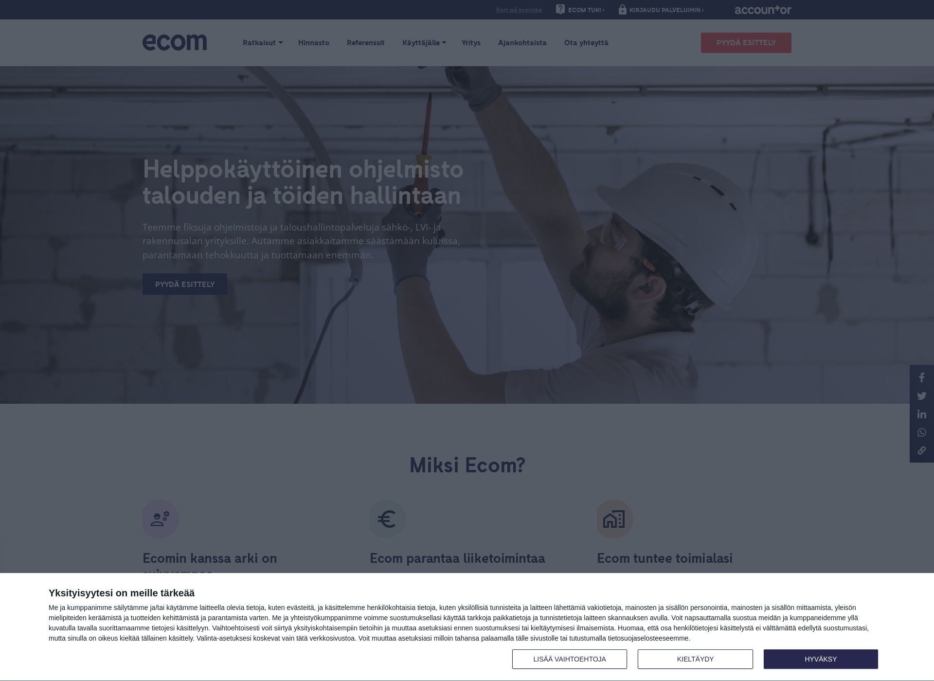 Skärmdump för ecomgroup.fi