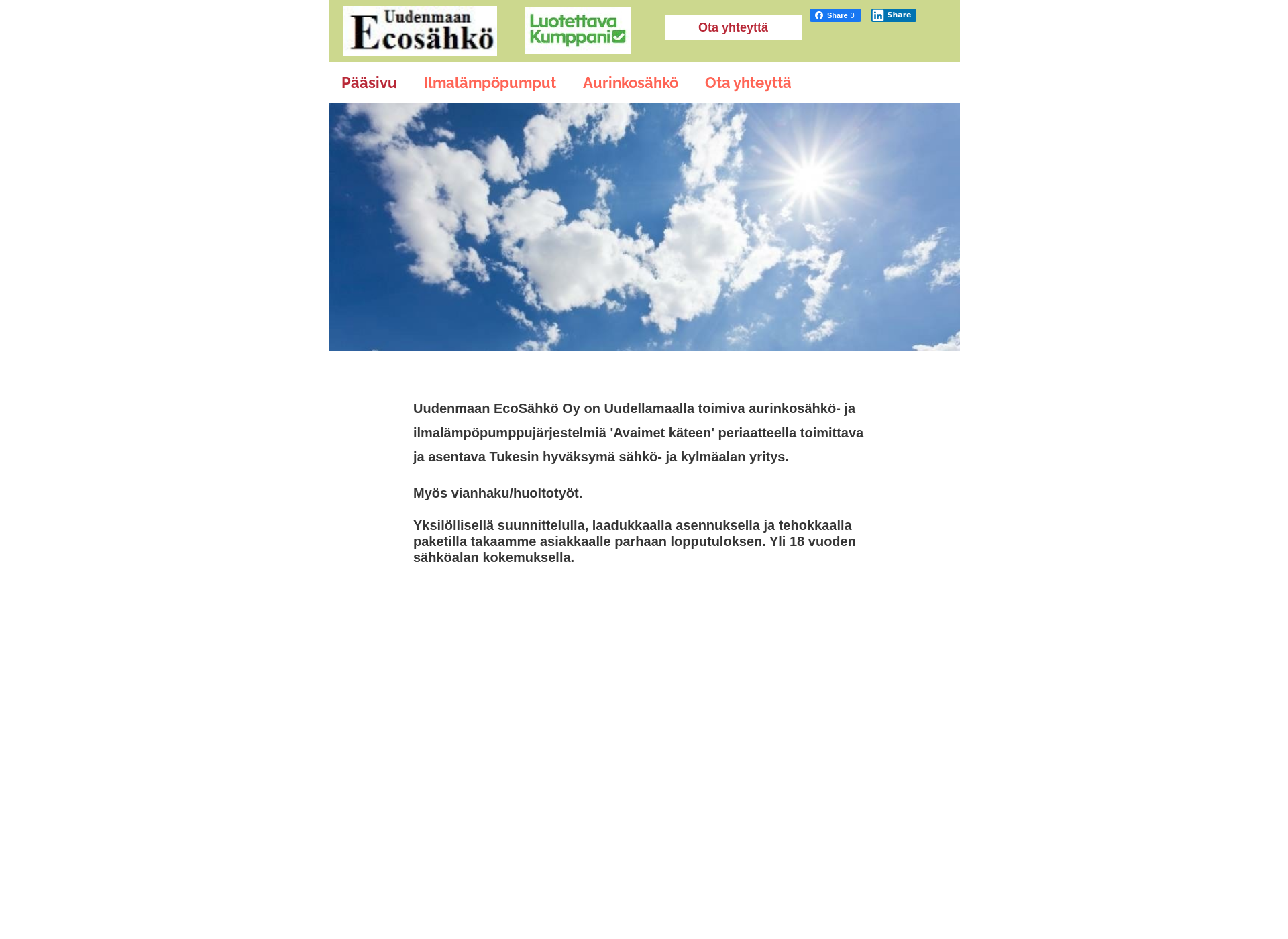 Skärmdump för ecosahko.fi