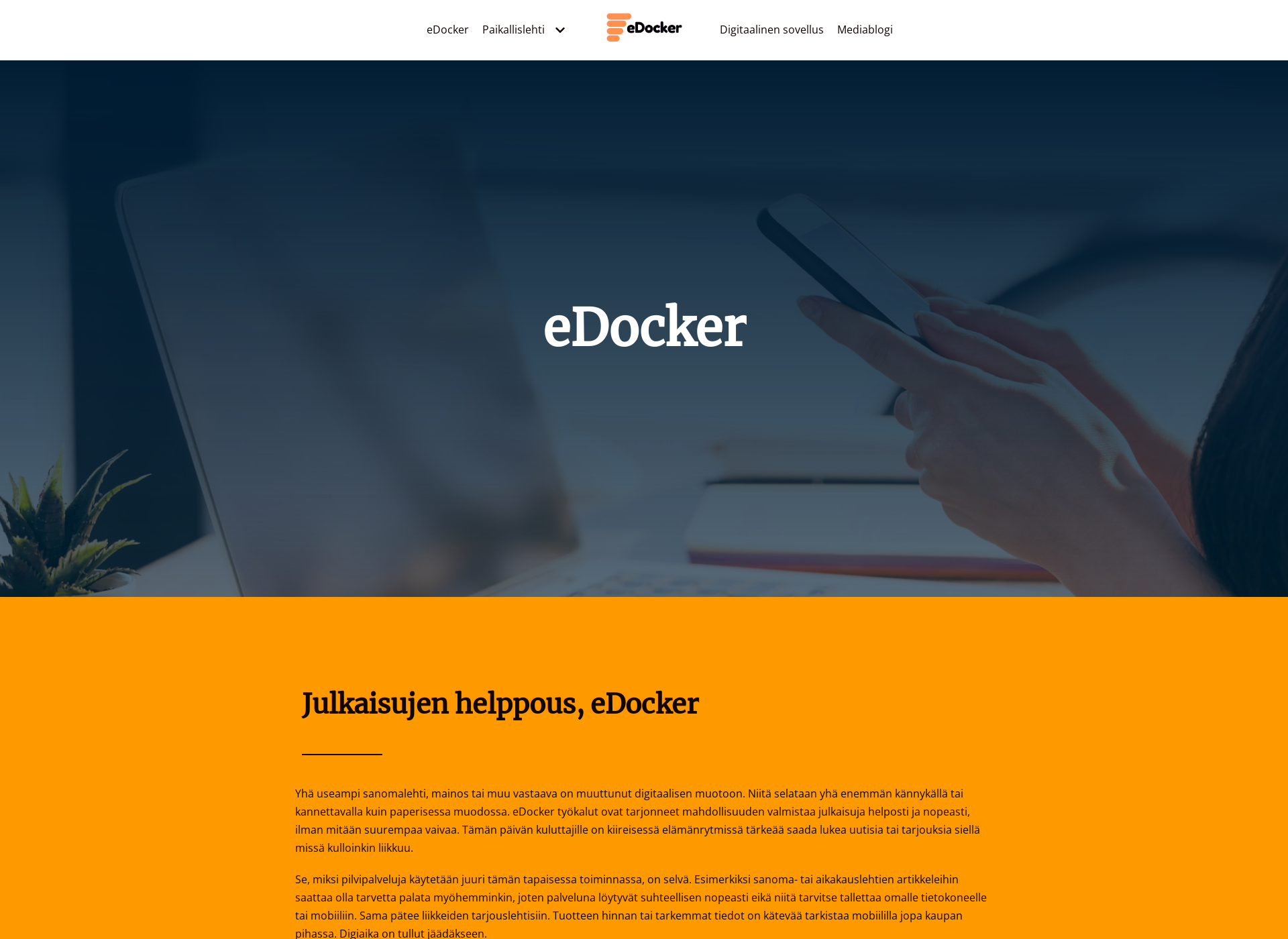 Skärmdump för edocker.fi