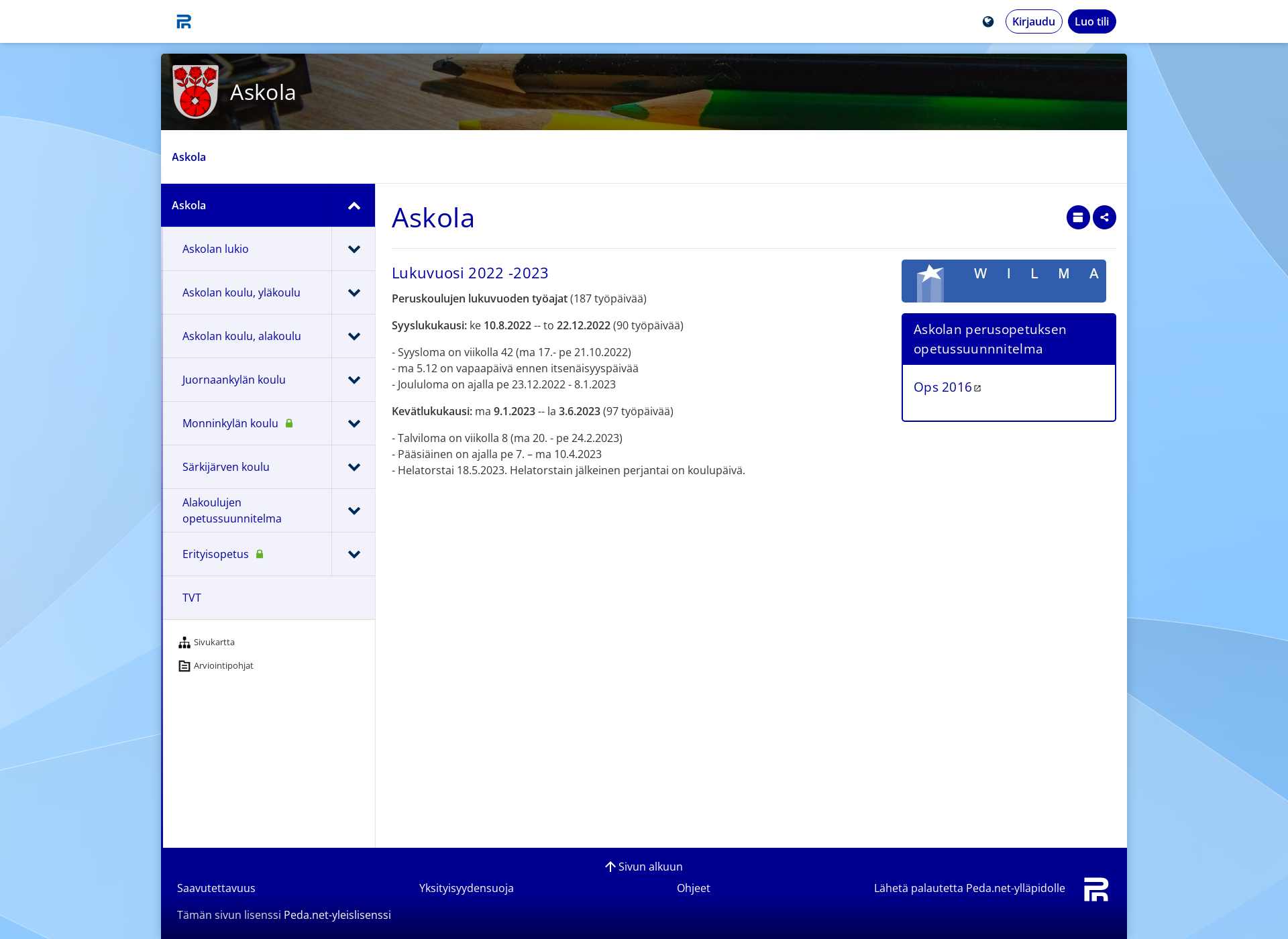 Screenshot for eduaskola.fi