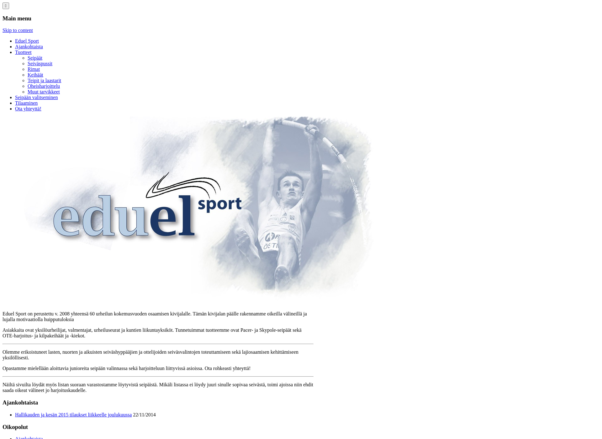 Skärmdump för eduel-sport.fi