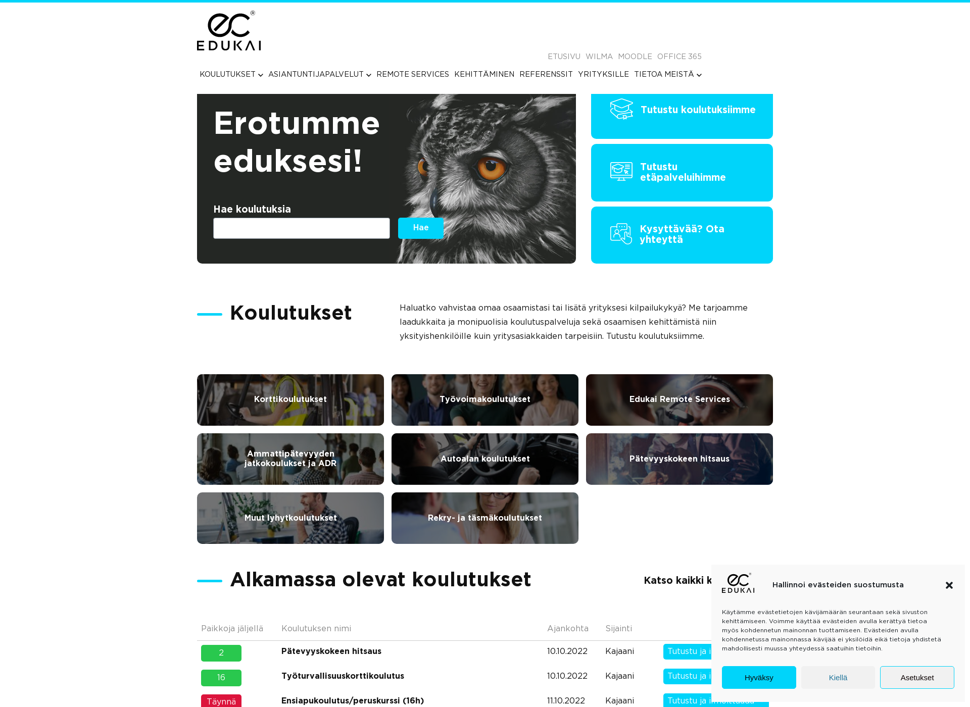 Skärmdump för edukai.fi