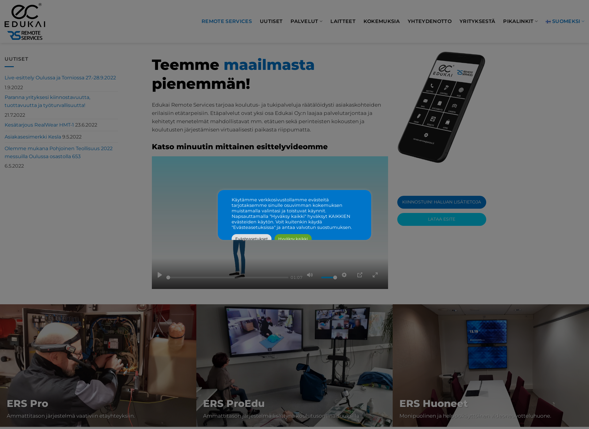 Screenshot for edukairemoteservices.fi